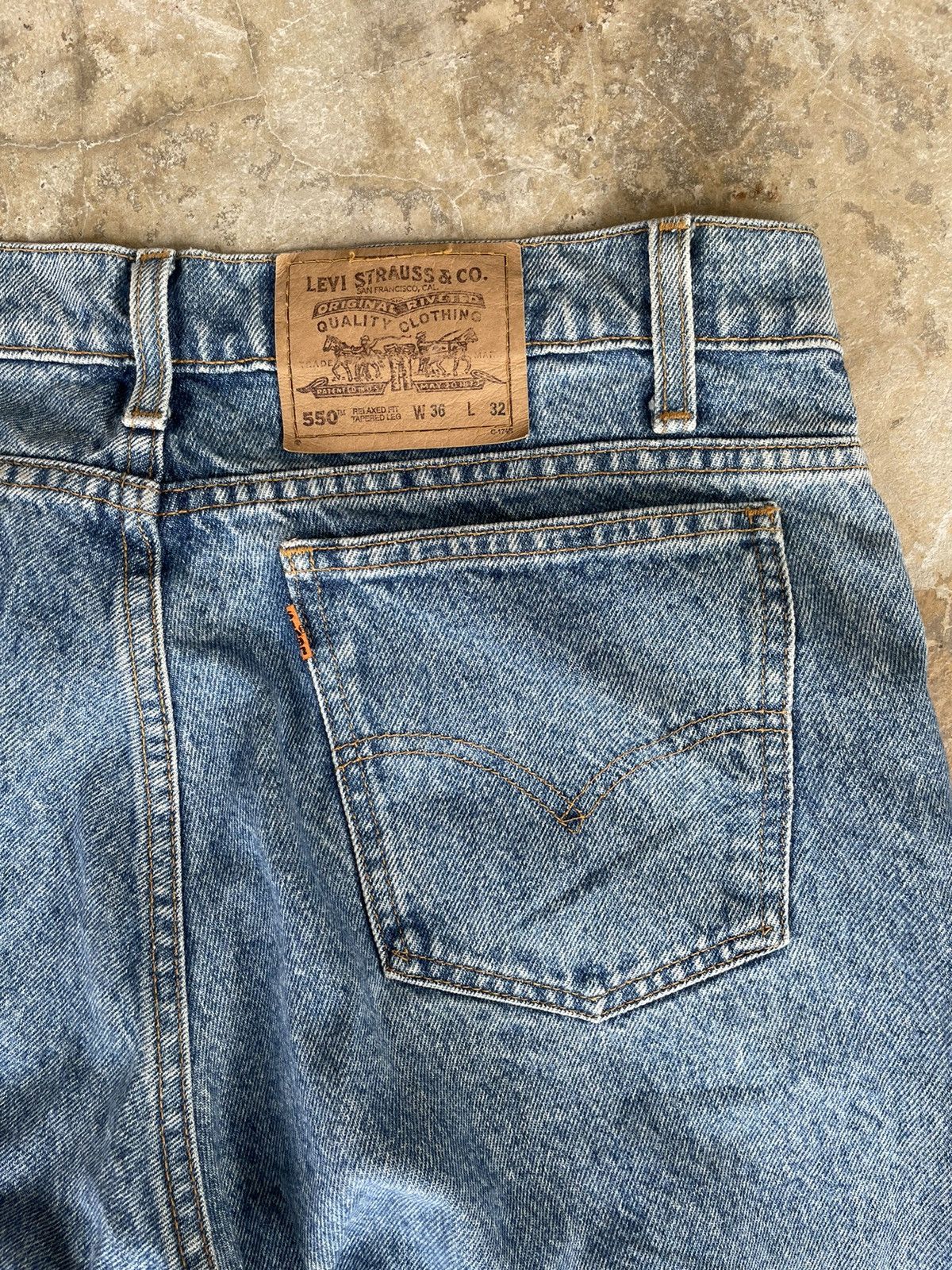 Levi's Vintage 80s Levis 550 Orange Tab Light Wash Jeans Size US 36 / EU 52 - 11 Thumbnail
