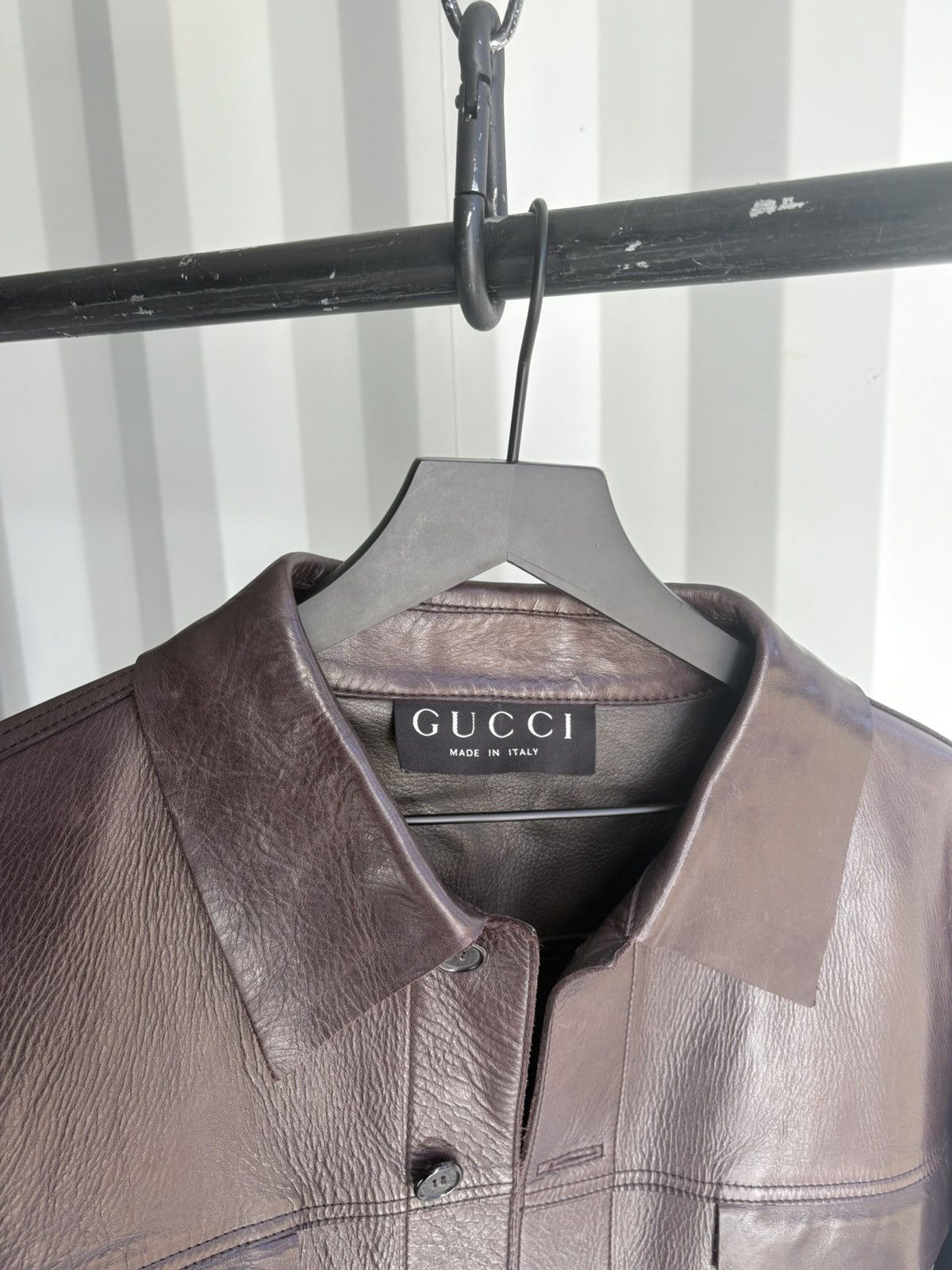Gucci Gucci Tom Ford Era Leather Trucker Jacket Sample RARE Size US M / EU 48-50 / 2 - 8 Thumbnail