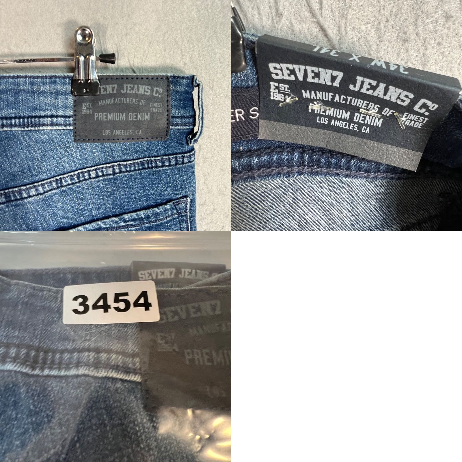 Vintage Seven7 Jeans Mens Size 34 Slim Denim Blue Stretch Tapered 5-Pocket Design Regular Inseam 33 Vintage No Size US 34 / EU 50 - 9 Thumbnail