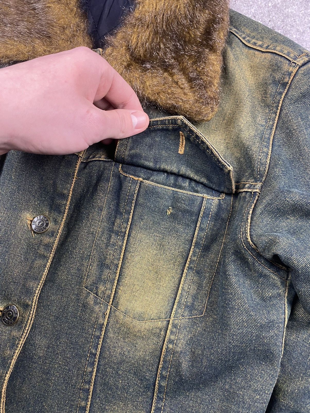 Japanese Brand × Le Grande Bleu (L.G.B.) × Vintage BOXY Fur Collar Denim Jacket Vintage Cropped Y2K 90s Size US S / EU 44-46 / 1 - 4 Thumbnail