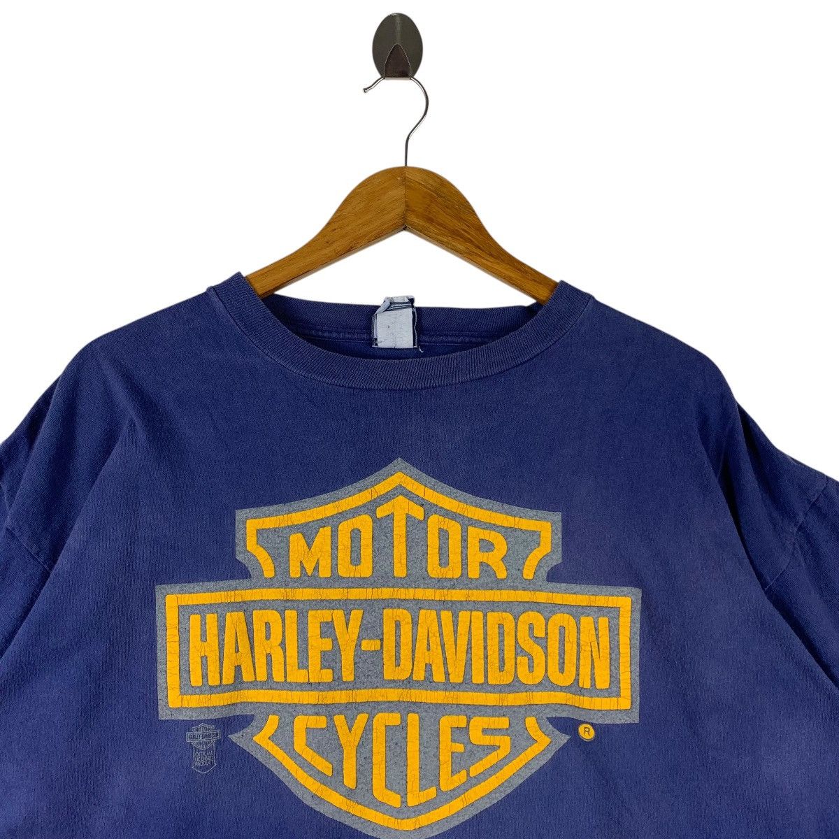 Harley Davidson Vintage 90s HARLEY DAVIDSON big logo back hit spellout tee Size US XL / EU 56 / 4 - 2 Thumbnail