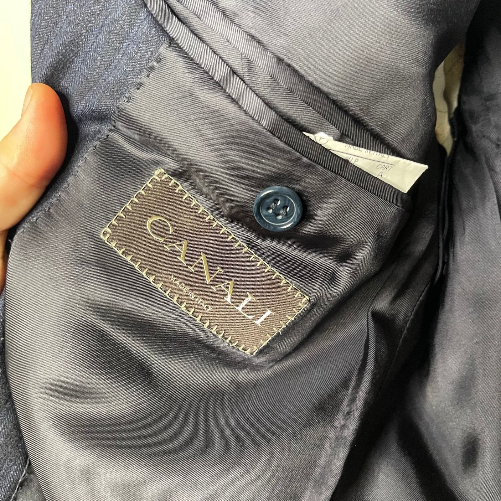 Canali Canali navy pinstripe 100% wool 2 button sport jacket blazer Size 42R - 3 Thumbnail