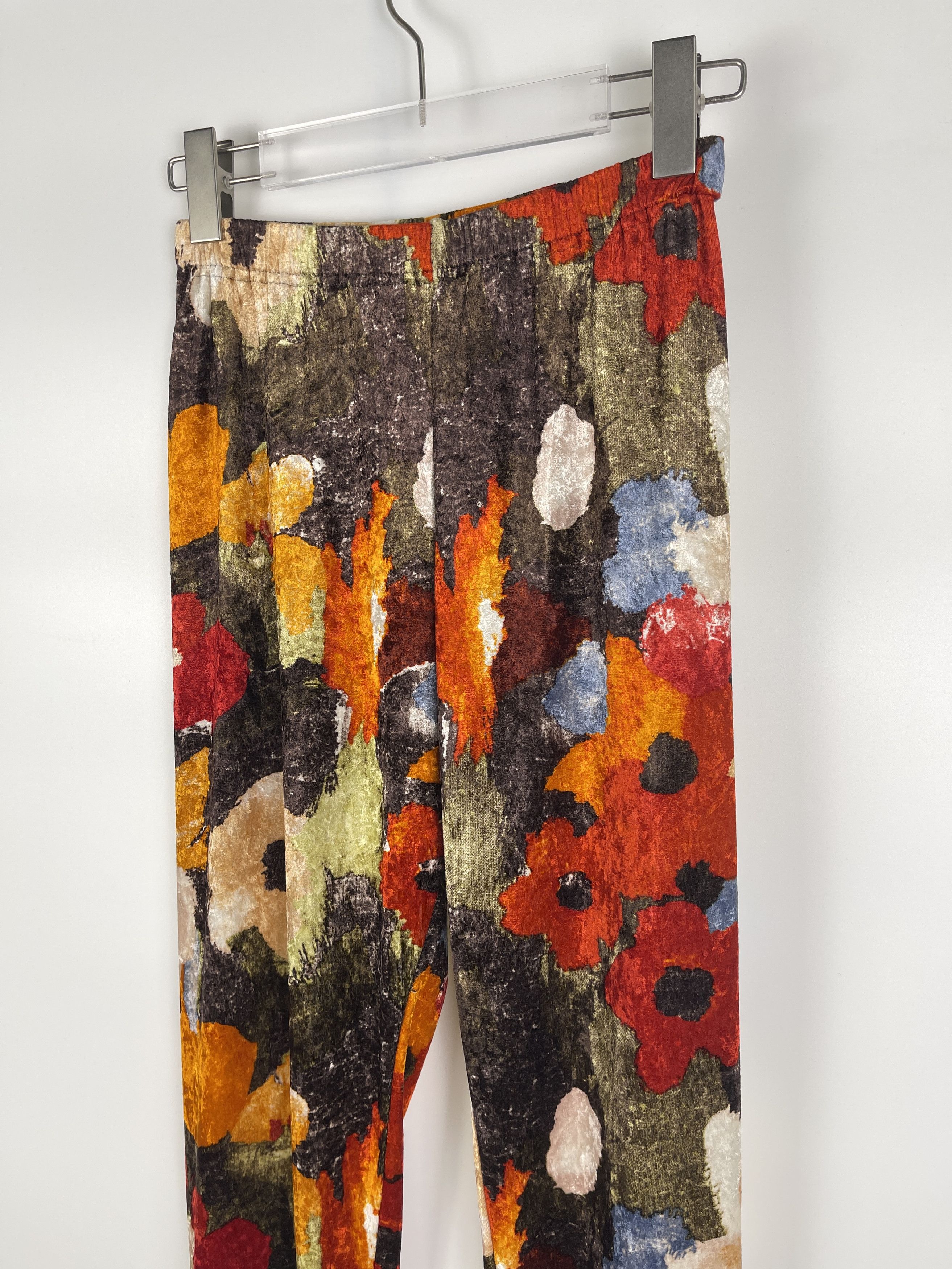 Issey Miyake Issey Miyake F/W1996 Velvet Floral Legging Pants Size US 32 / EU 48 - 2 Thumbnail