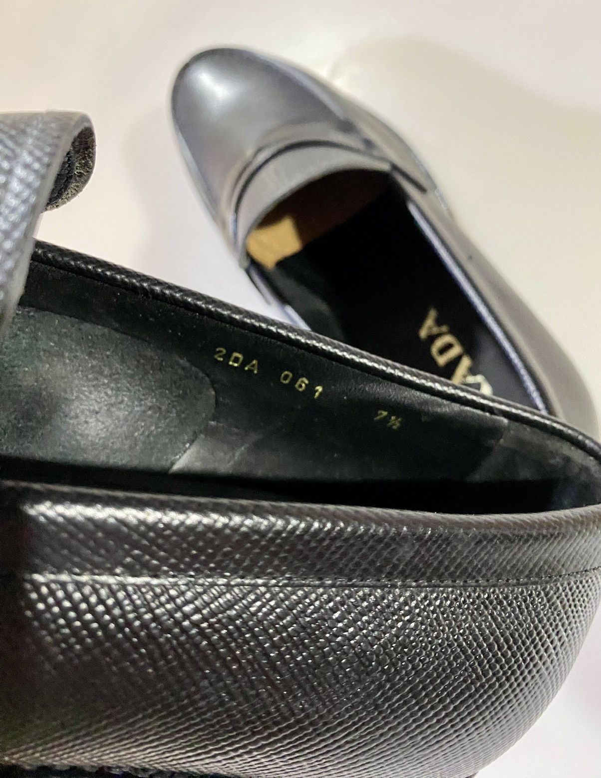 Prada NIB Prada 🇮🇹 saffiano leather Nero/Grey contra loafer 8.5 NW Size US 8.5 / EU 41-42 - 4 Thumbnail