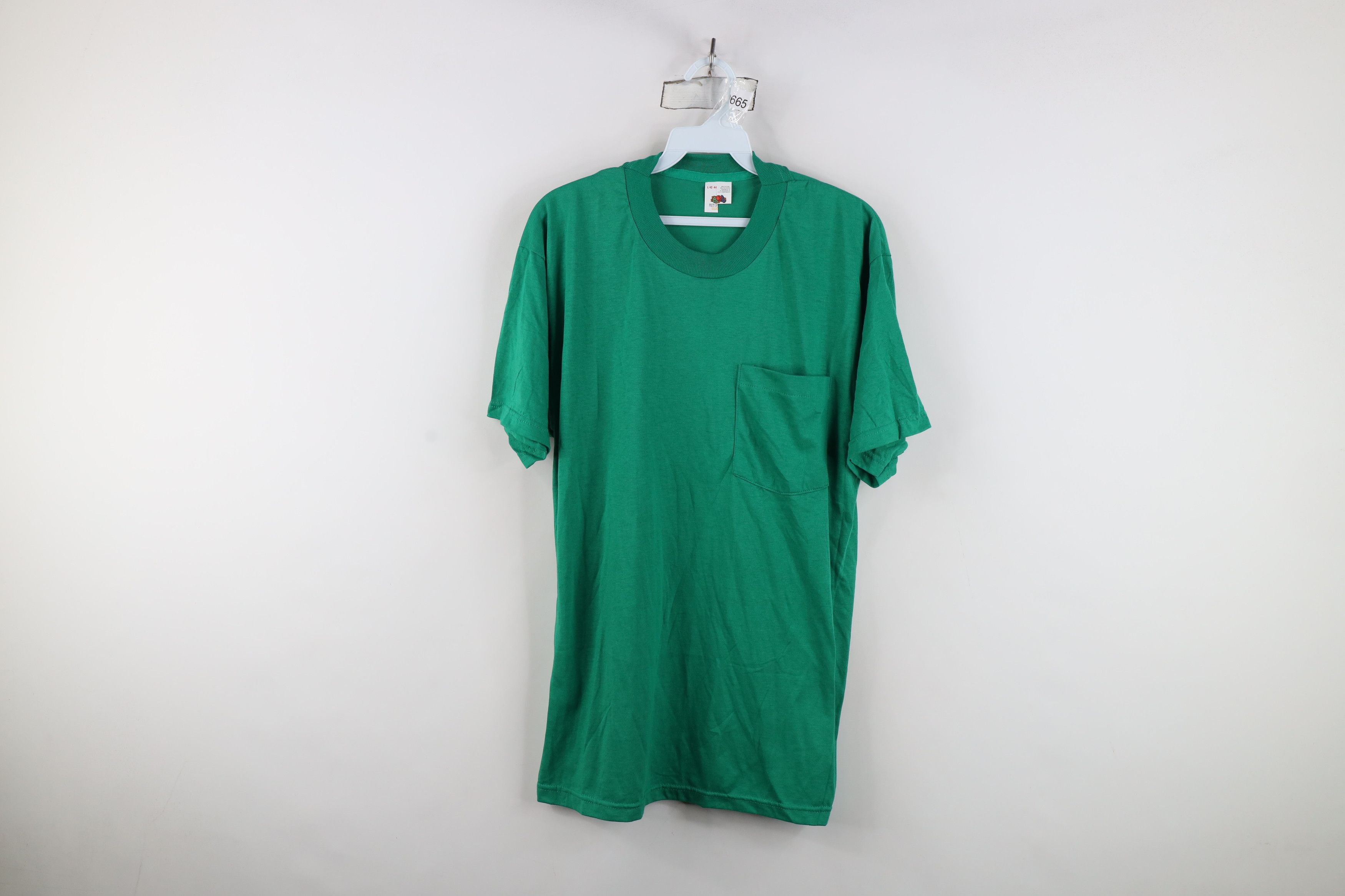 Vintage Vintage 90s Streetwear Short Sleeve Pocket T-Shirt Kelly Size US L / EU 52-54 / 3 - 1 Thumbnail