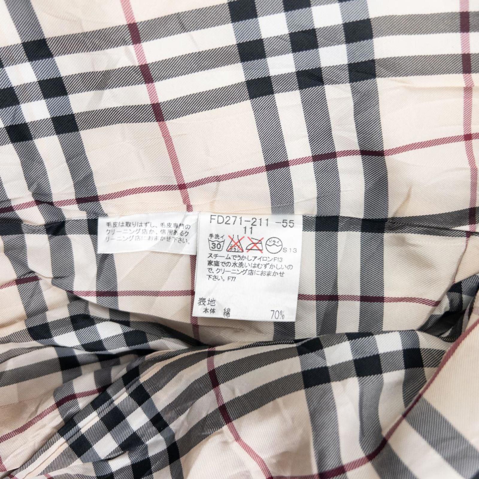 Burberry Vintage 2000s Burberry Nova Check Lined Fur Collar Jacket L Size US L / EU 52-54 / 3 - 6 Thumbnail