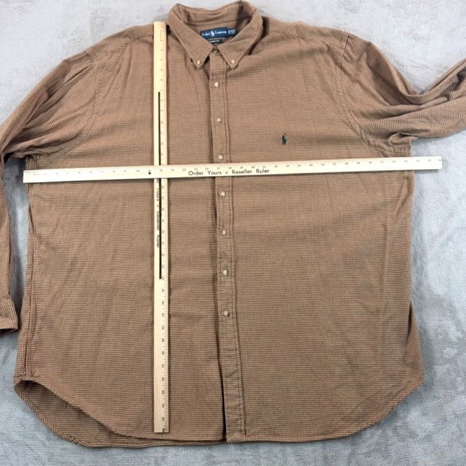 Polo Ralph Lauren Polo Ralph Lauren Shirt Men 4XLT Tall Brown Houndstooth Classic Fit Pony Prep Size US XXL / EU 58 / 5 - 6 Thumbnail