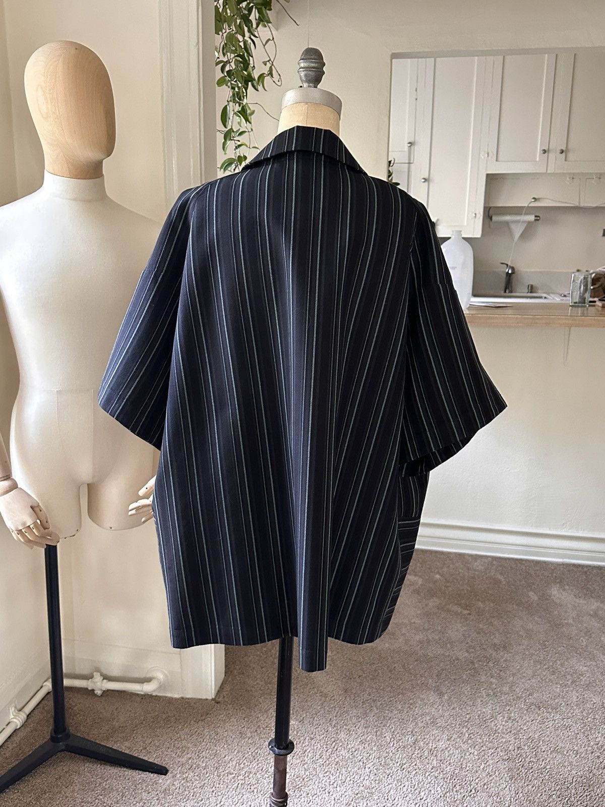 Kiko Kostadinov Midnight Stripe Lentz Wool Overshirt | Grailed