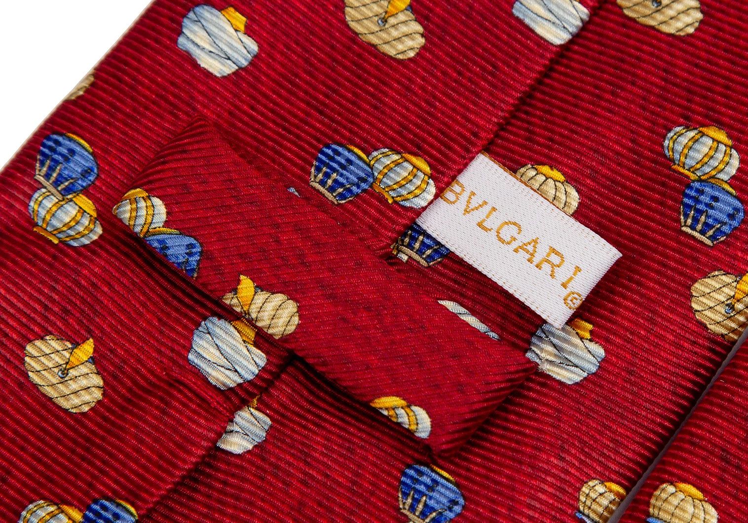 Bvlgari Silk Turban Print Tie in Red Size ONE SIZE - 8 Thumbnail