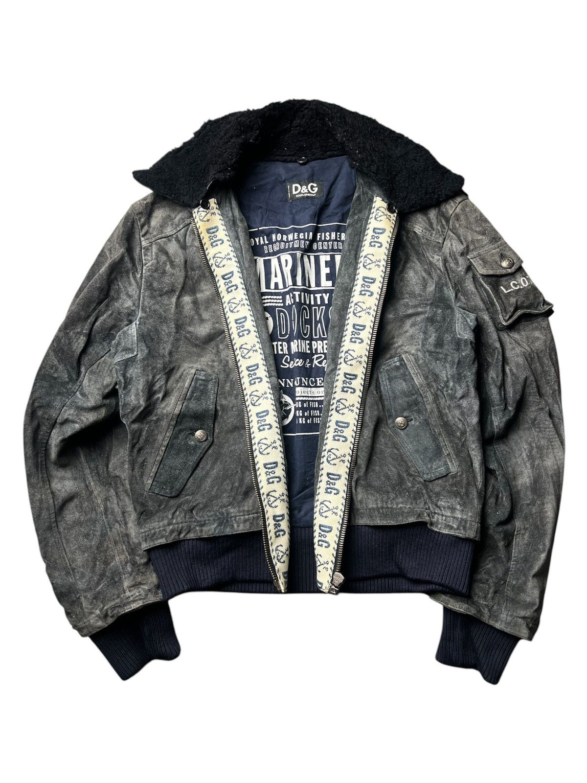 Dolce & Gabbana AW2006 Dolce & Gabbana Sailor Leather Bomber Jacket Size US M / EU 48-50 / 2 - 1 Thumbnail