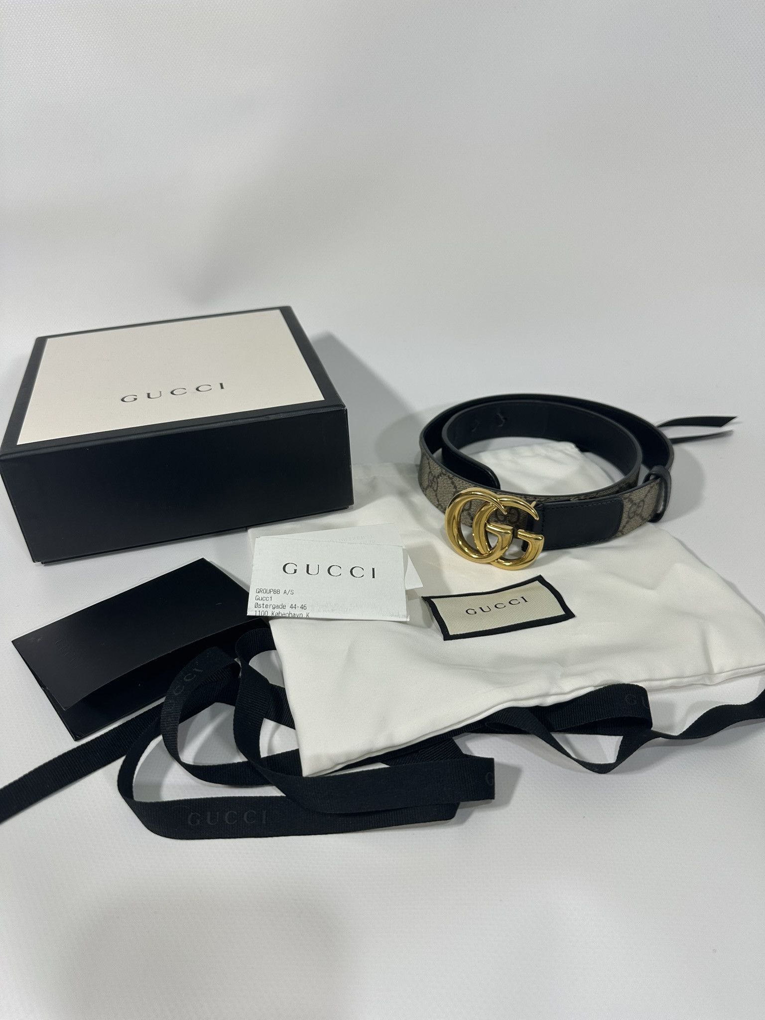 Gucci Gucci Belt Marmont Supreme GG Monogram Canvas Beige Size ONE SIZE - 2 Thumbnail