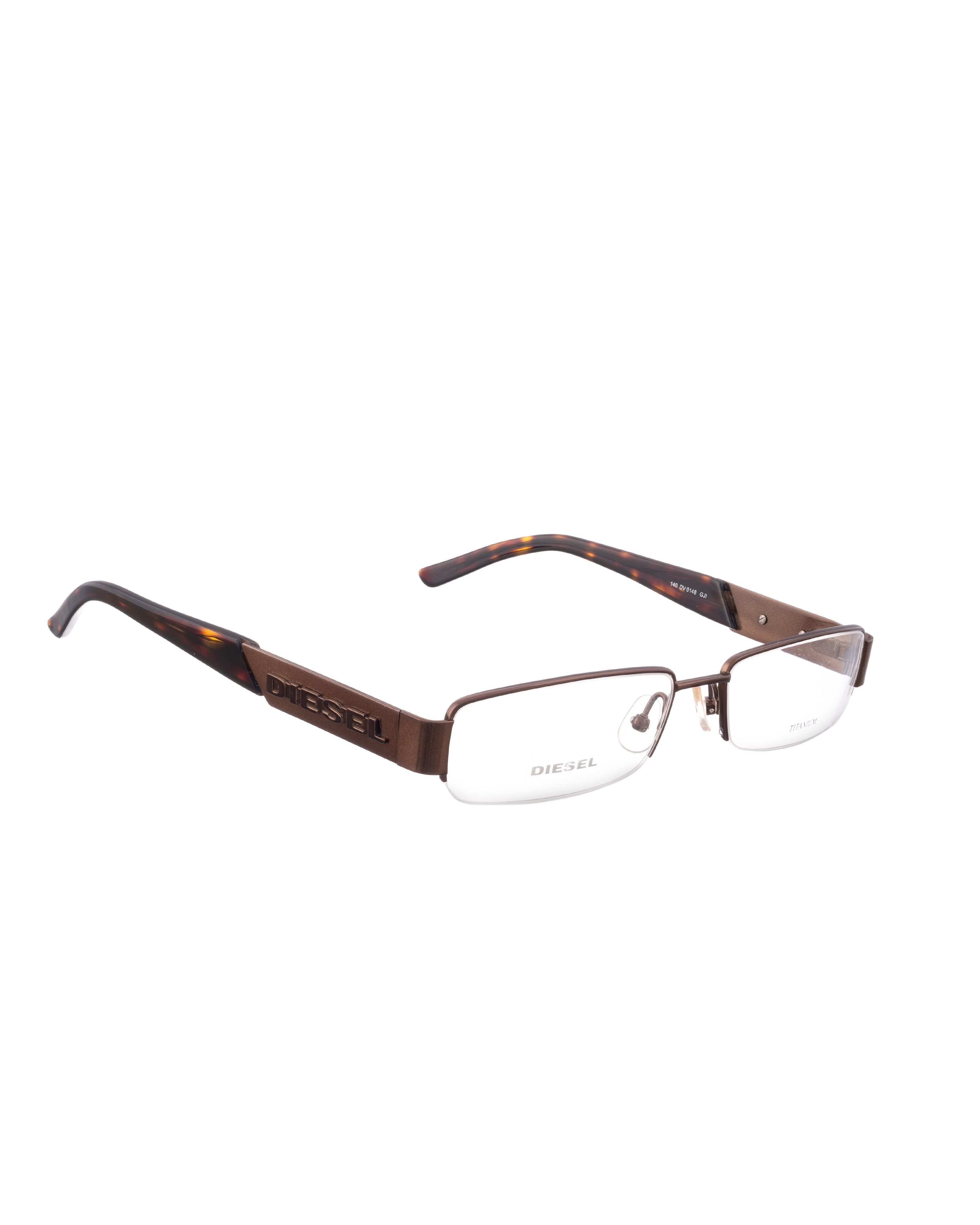 Diesel Diesel 90s Dark Brown Havana Half Rim Glasses with Big Logo Size ONE SIZE - 1 Thumbnail