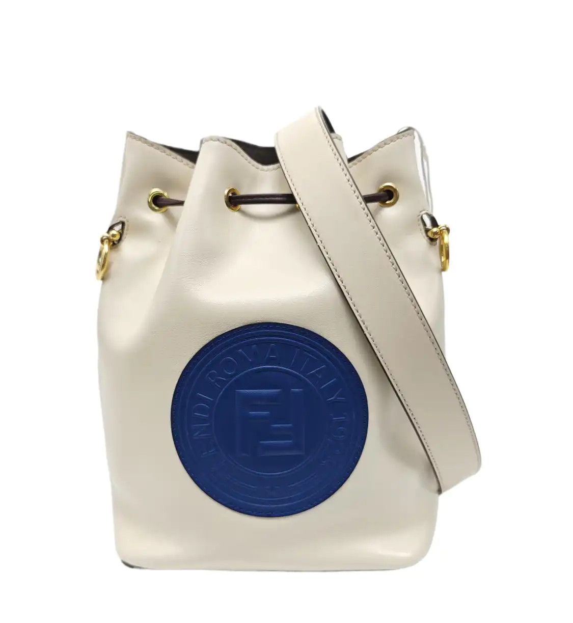 Fendi FENDI bucket bag beige cowhide leather jacquard shoulder bag handbag gold hardwa Size ONE SIZE - 1 Thumbnail