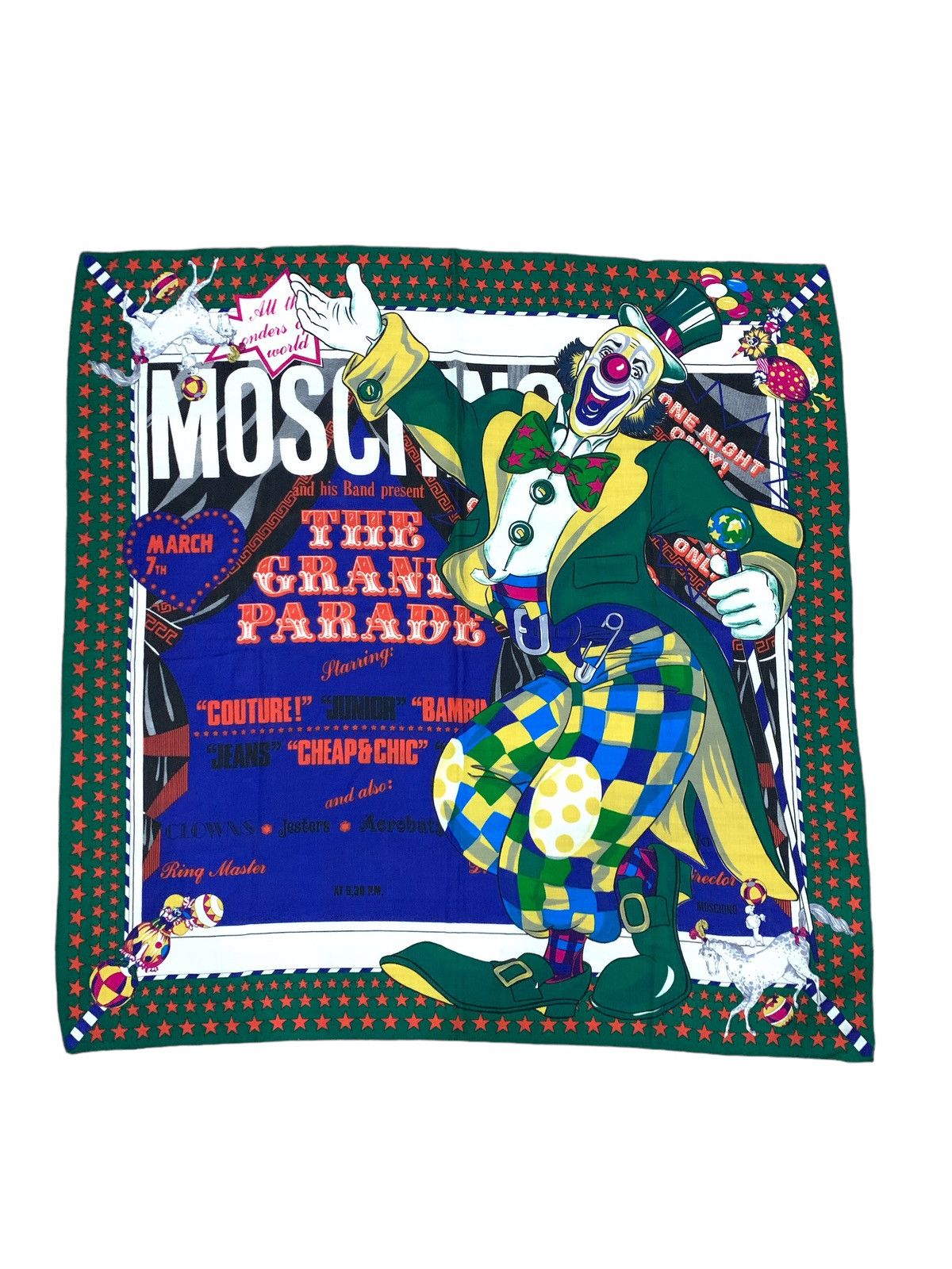 Moschino MOSCHINO THE GRAND PARADE BIG WOOL SCARF SHAWL WRAP NEW Size 42 - 1 Thumbnail