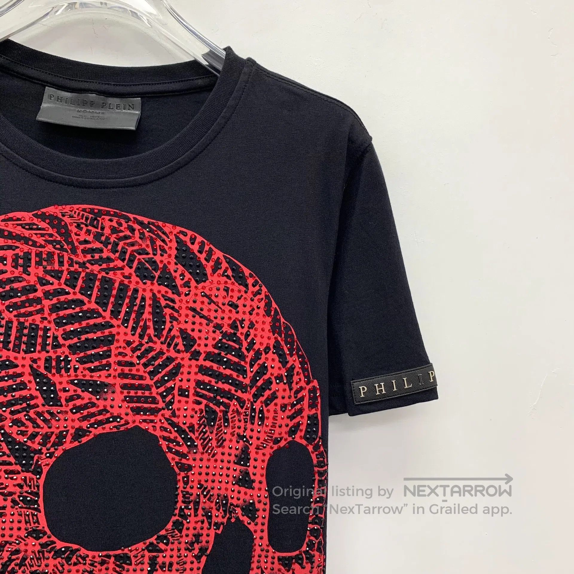 Philipp Plein Philipp Plein Black skull head stud print cotton crew neck Size US M / EU 48-50 / 2 - 3 Thumbnail