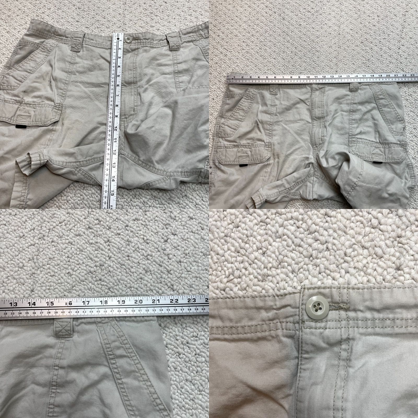 Vintage Unbranded Cargo Shorts Mens 42 Light Beige Pockets 7" Inseam Solid Stretch Size US 42 / EU 58 - 8 Thumbnail
