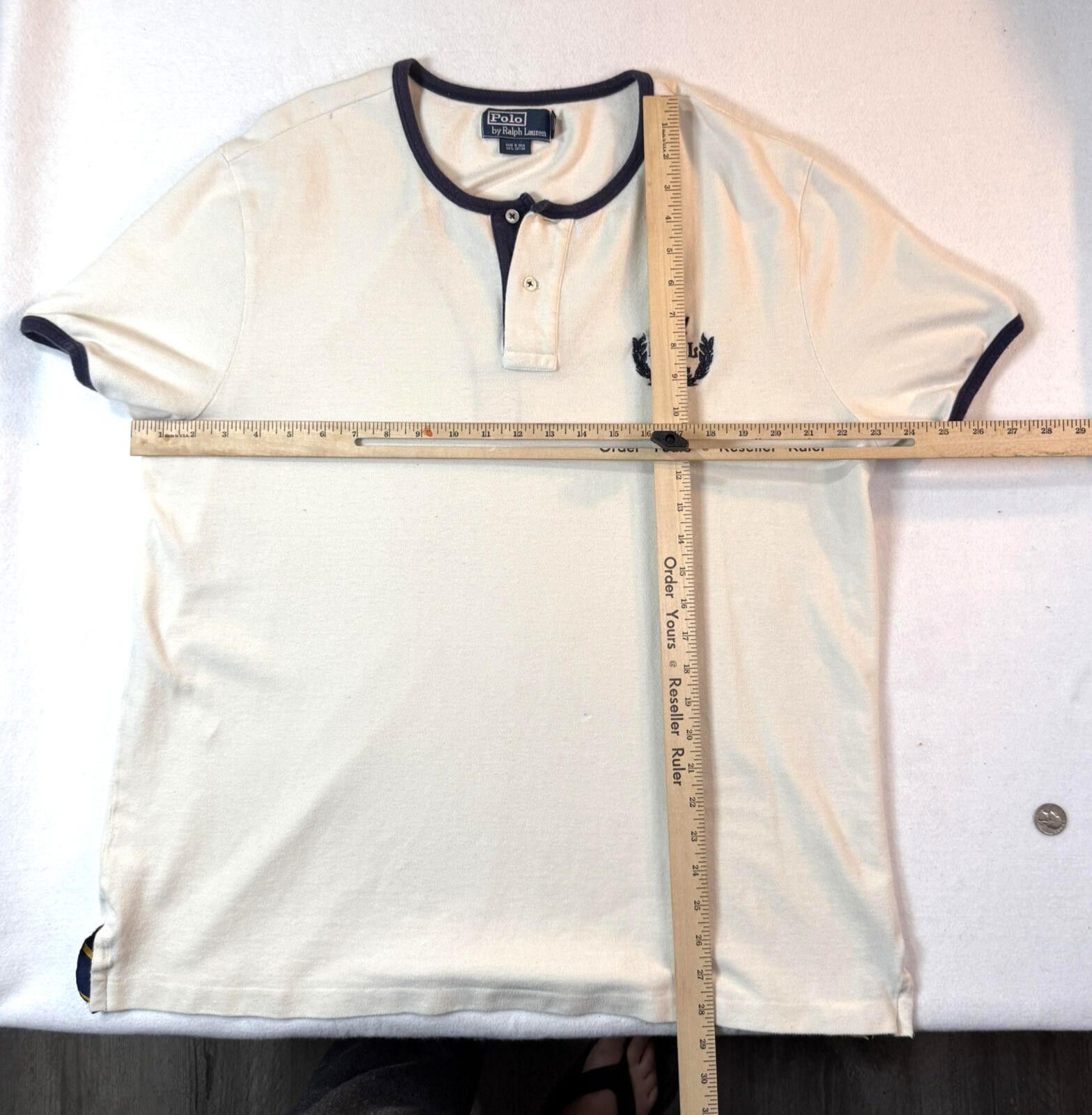 Other Polo Ralph Lauren Rugby Shirt Mens XL Cream Y2K Ringer Size US XL / EU 56 / 4 - 6 Thumbnail