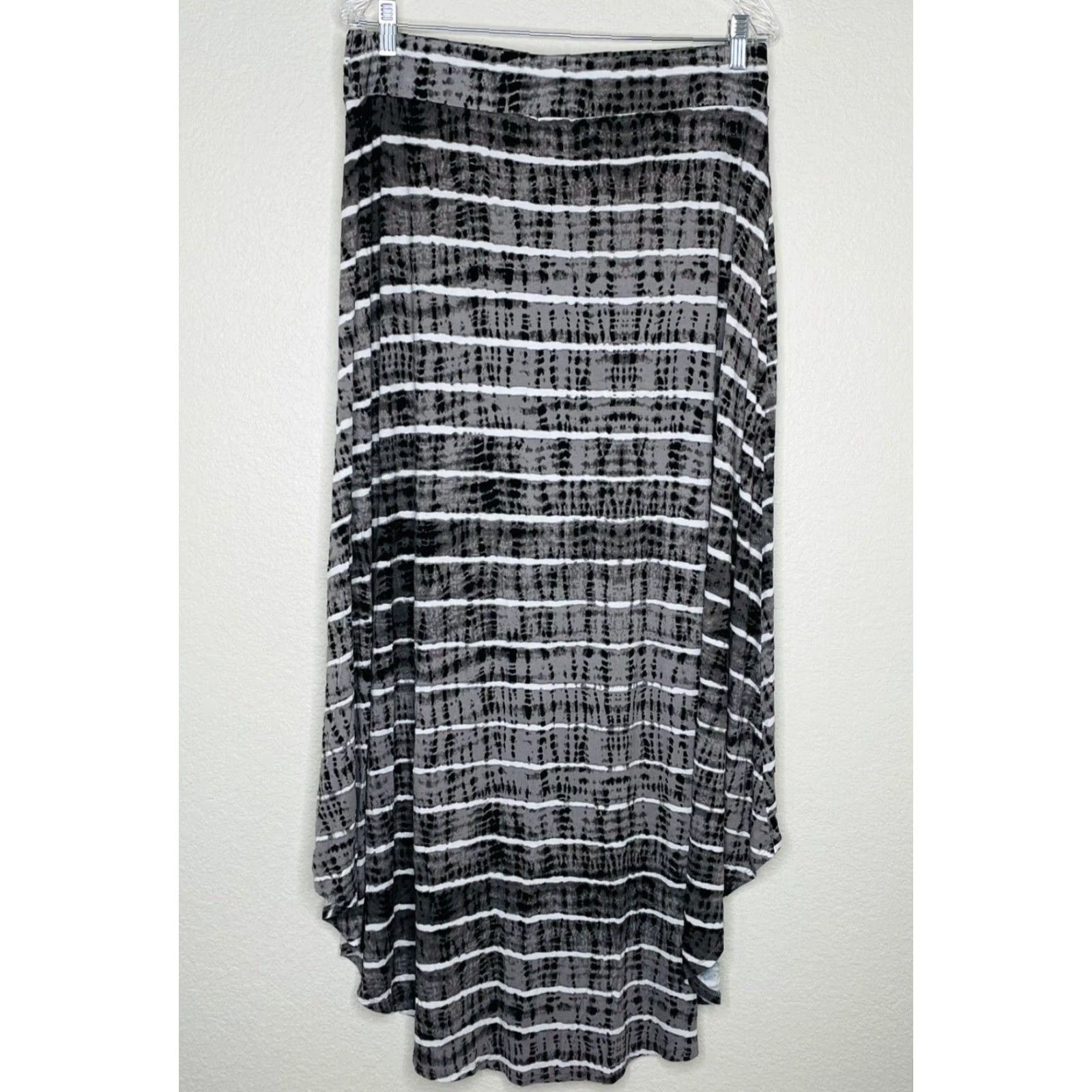 Torrid Torrid Skirt Casual Knee Length Elastic Drawstring High Low Tie Dye Gray Black White Multicolor 0 Plus Women Womens Size 25" / US 0 / IT 36 - 4 Thumbnail