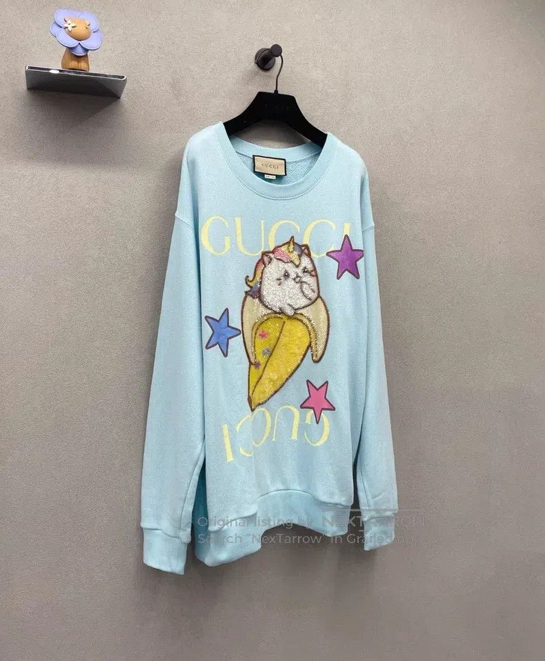 Gucci Gucci Cartoon pattern blue sweatshirt Size US M / EU 48-50 / 2 - 3 Thumbnail