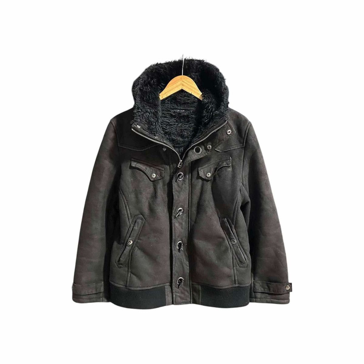 Hysteric Glamour 🔥Sick Y2K Wisdom Fur Hooded Suede Jacket Goth Punk Size US L / EU 52-54 / 3 - 8 Thumbnail