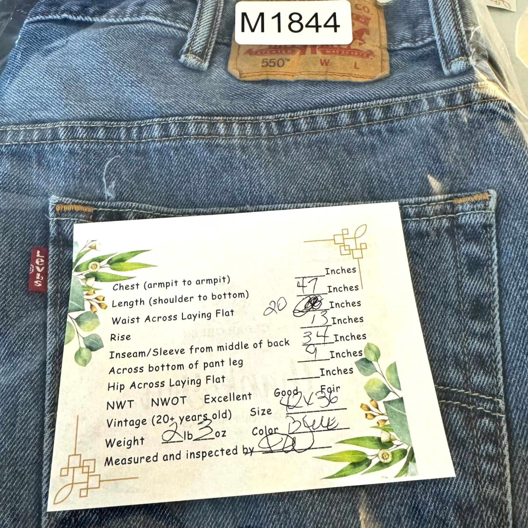 Levi's Levi’s 550 Men’s Jeans 42x36 Blue Denim High-Rise Regular Fit Zip Fly Size US 42 / EU 58 - 8 Thumbnail