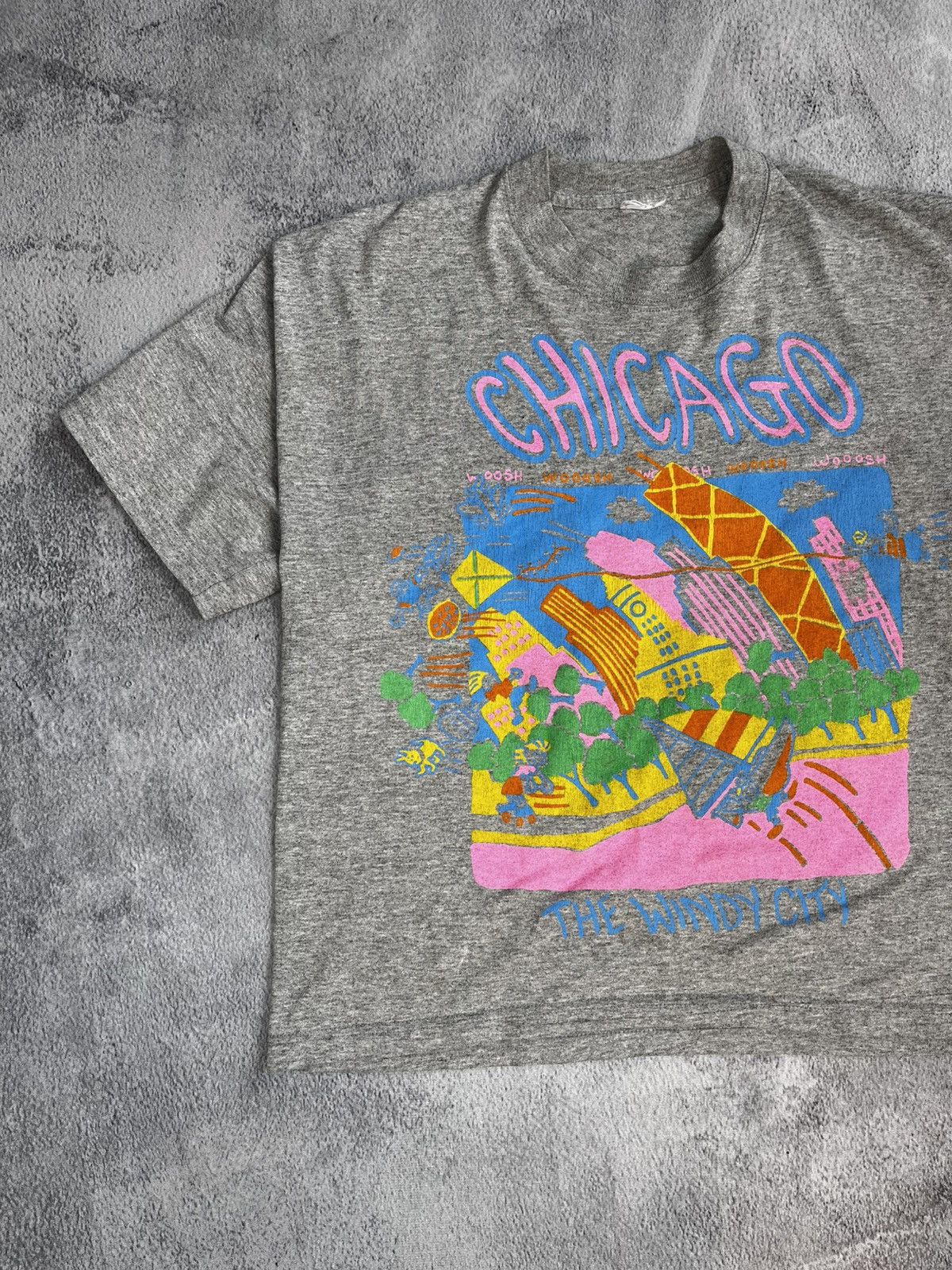 Band Tees × Vintage Vintage Y2K Chicago big logo tee streetwear style size L Size L / US 10 / IT 46 - 2 Thumbnail