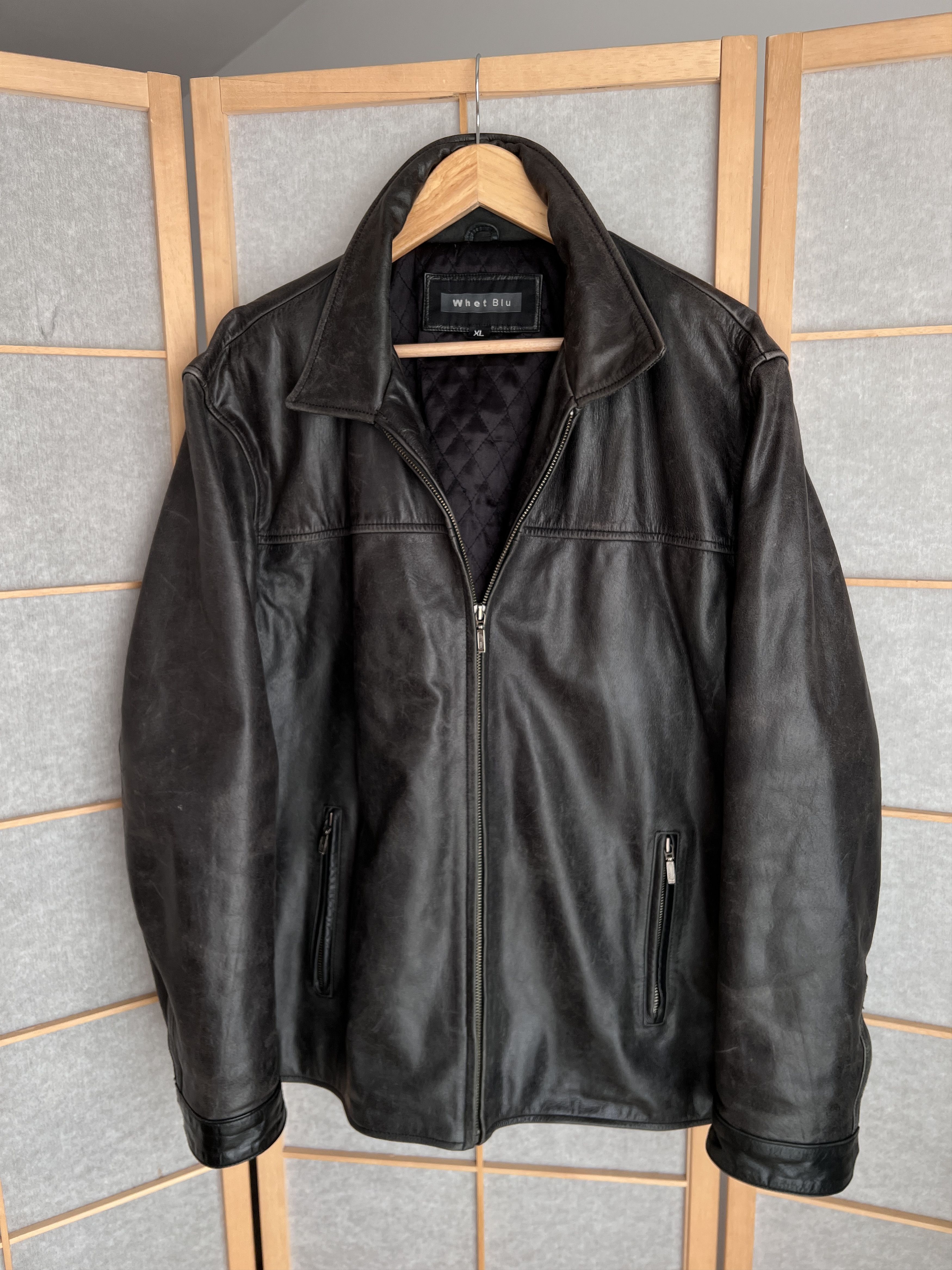 If Six Was Nine Vintage 90s Faded Leather coat hard jacket baggy y2k opium Size US L / EU 52-54 / 3 - 7 Thumbnail