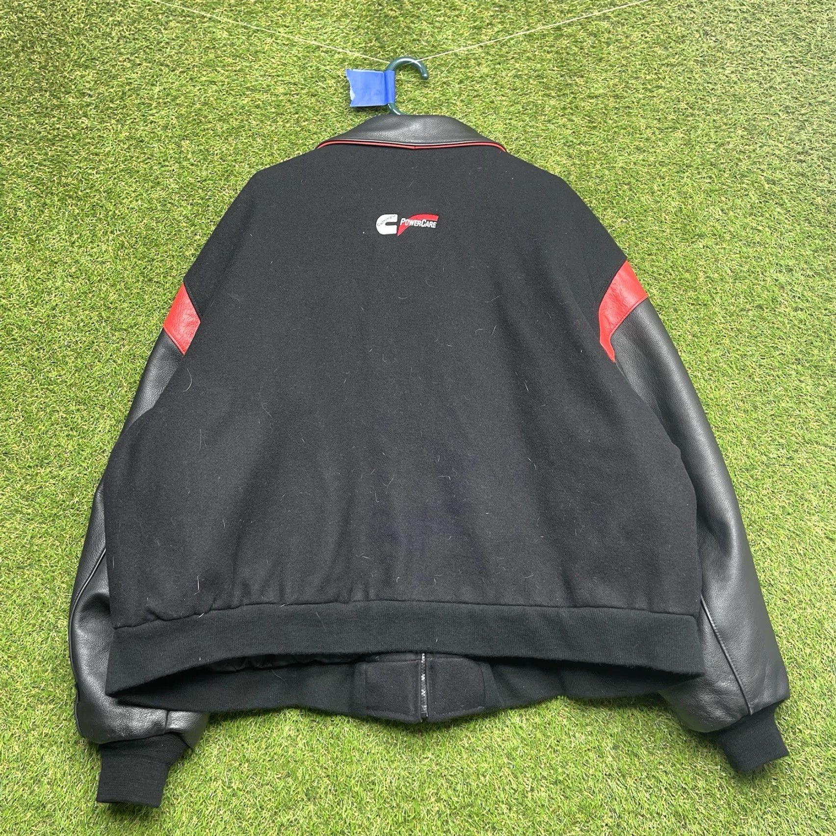 Vintage VINTAGE Reed Varsity Jacket Mens 3XL Black Wool Leather Embroidered Cummins USA Full Zip Size US XXL / EU 58 / 5 - 2 Thumbnail