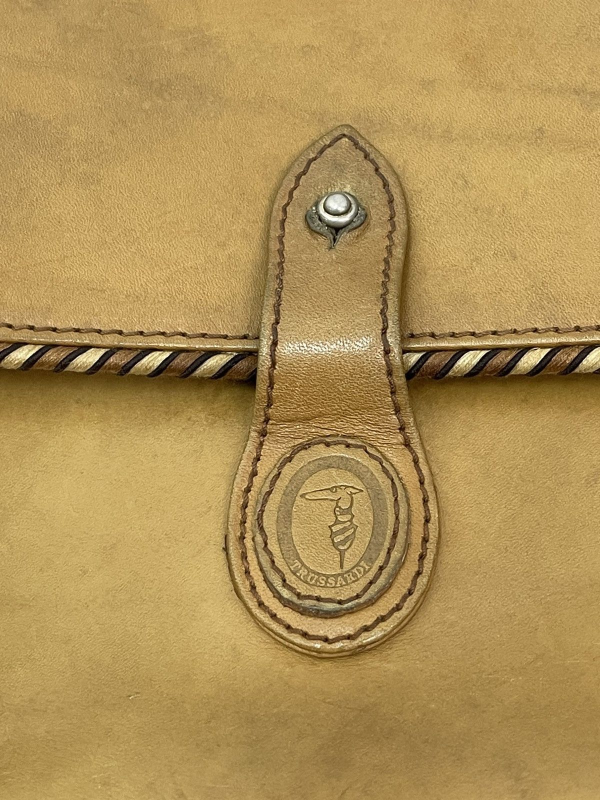 Japanese Brand Cross Body Vtg Trussardi Italy Full Leather Bag 1🟩 Size ONE SIZE - 22 Thumbnail