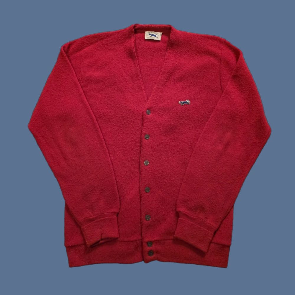 JCPenney VINTAGE JC Penney The Fox Sweater Cardigan Red Men's L V-Neck Long Sleeve Tight-Knit Button Logo Solid 70s USA Dad Size US L / EU 52-54 / 3 - 1 Thumbnail