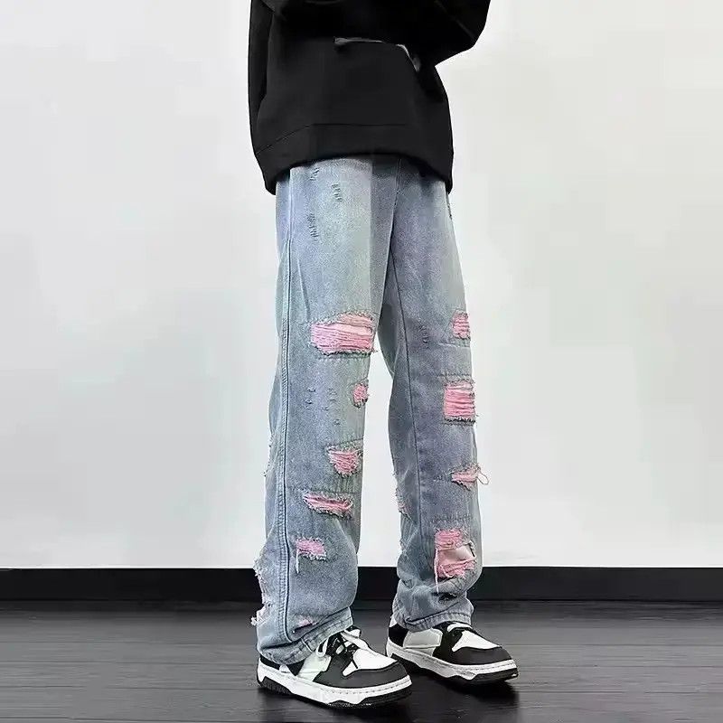 Japanese Brand Stacked Ripped Jeans Pant Size US 32 / EU 48 - 1 Thumbnail