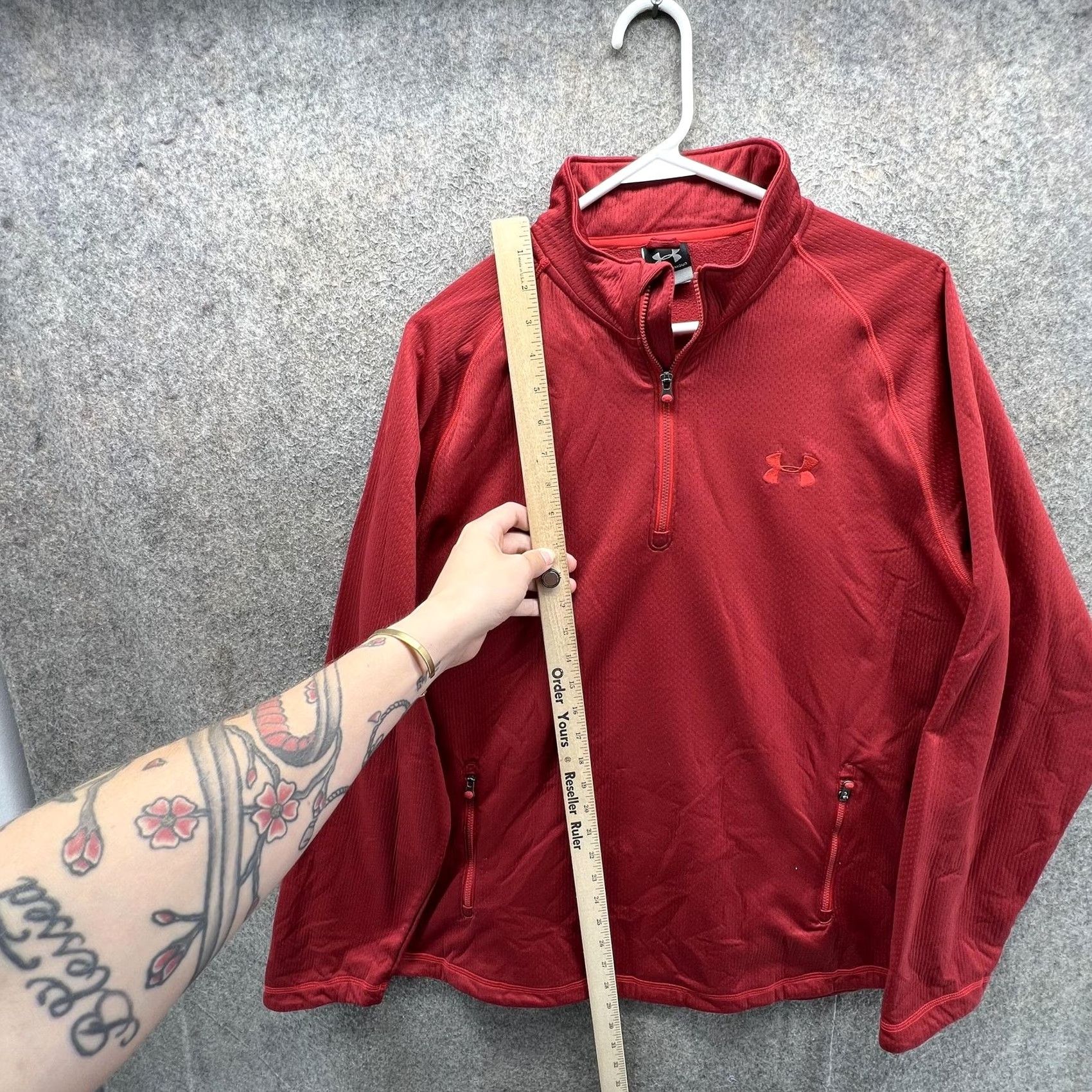 Under Armour Under Armour Pullover Mens L Red 1/4 Zip Long Sleeve Athletic Running Top Size US L / EU 52-54 / 3 - 6 Thumbnail