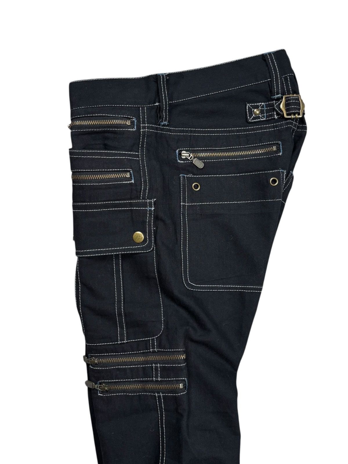 Tornado Mart 2000s Tornado Mart Multizips Contrast Stitching Flared Pant Size US 29 - 3 Thumbnail