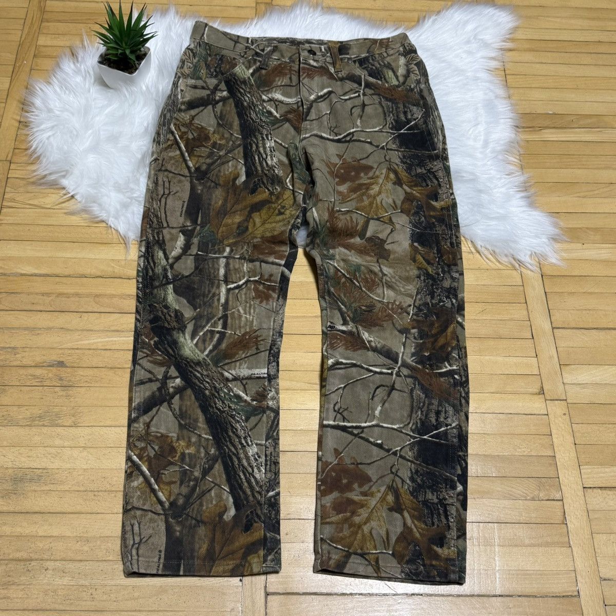 Wrangler 📌 Vintage Wrangler Realtree Camo Y2K Baggy Jeans Rare Size 38" / US 16 / IT 52 - 10 Thumbnail