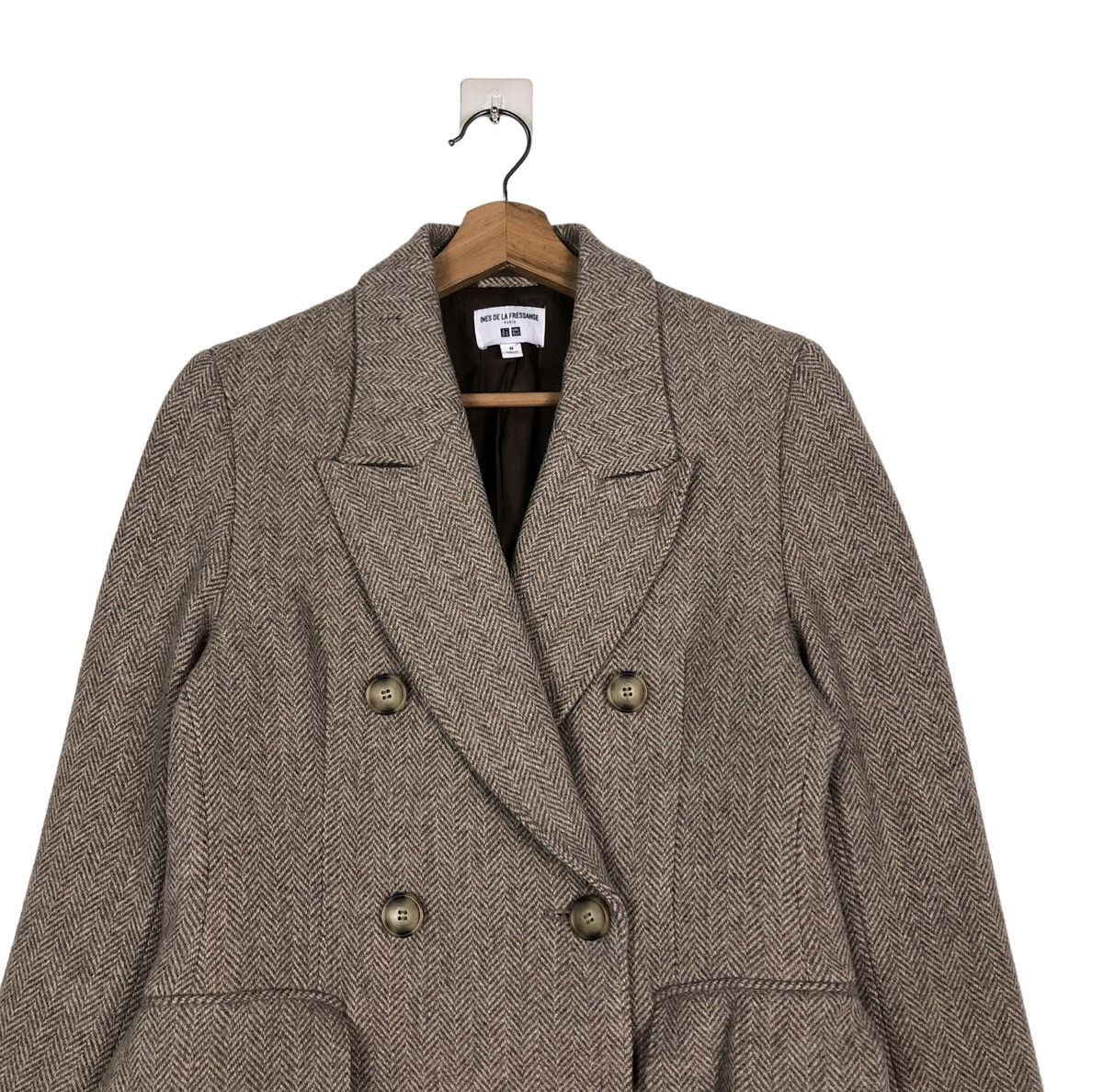 Japanese Brand 🔥RICH BROWN WOOL HERRINGBONE LONG JACKET ISSEY MIYAKE Size M / US 6-8 / IT 42-44 - 3 Thumbnail