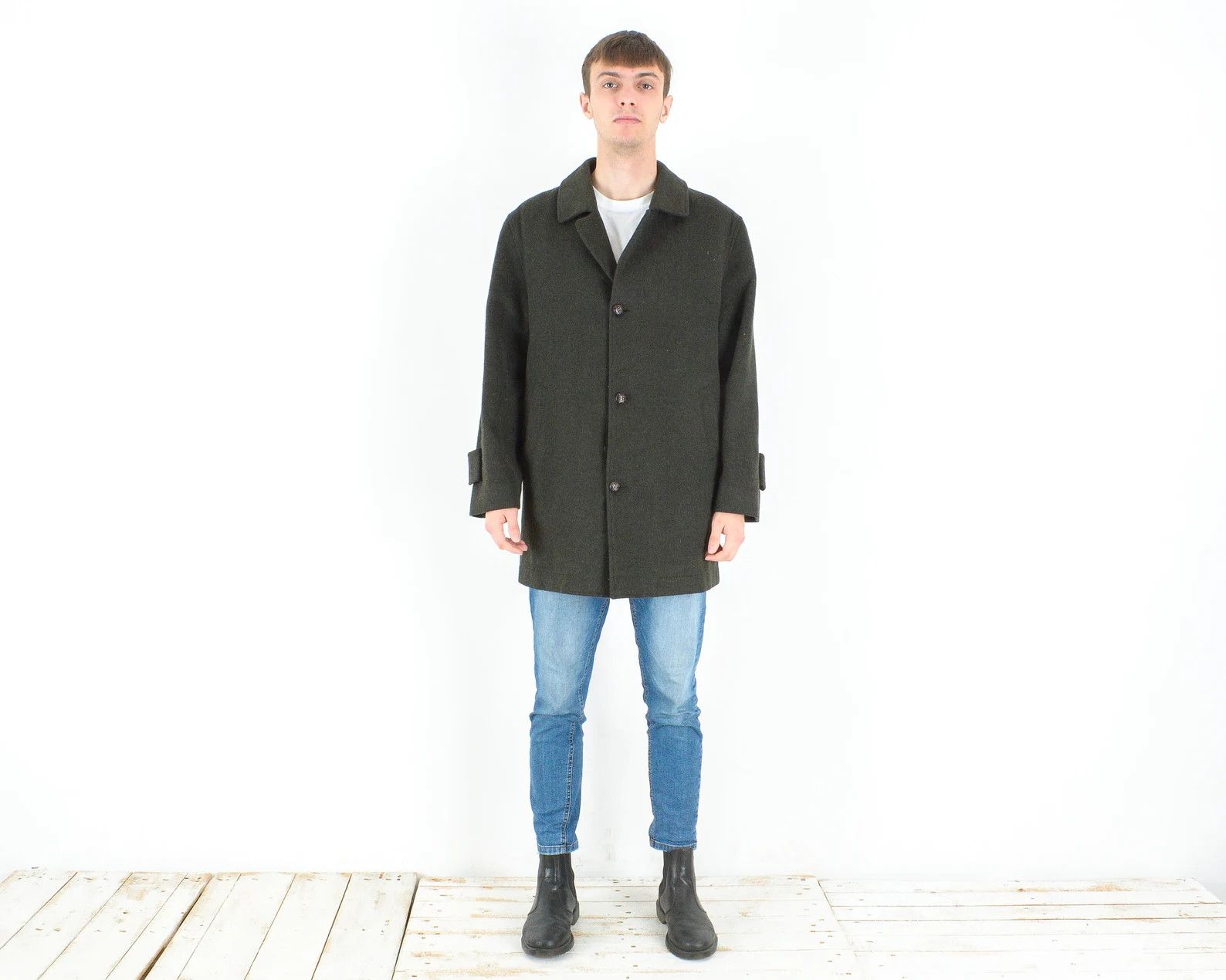 Vintage OLLOQUI Loden Touch Mens M Wool Jacket Over Coat Grey Warm Size US M / EU 48-50 / 2 - 2 Thumbnail