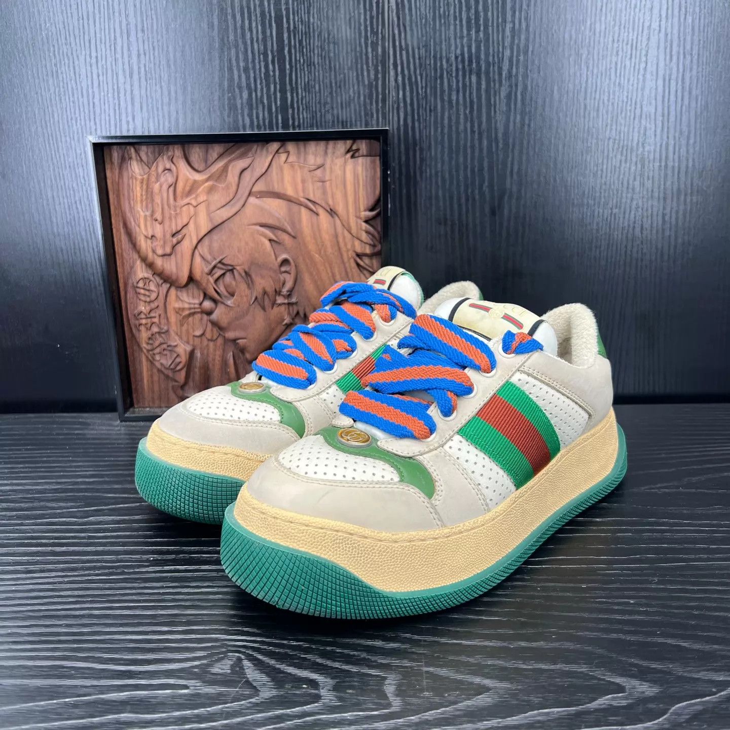 Gucci GUCCI Pangding Grey Green Size 36 Like New, Insoles Replaced Size US 5.5 / IT 35.5 - 1 Thumbnail