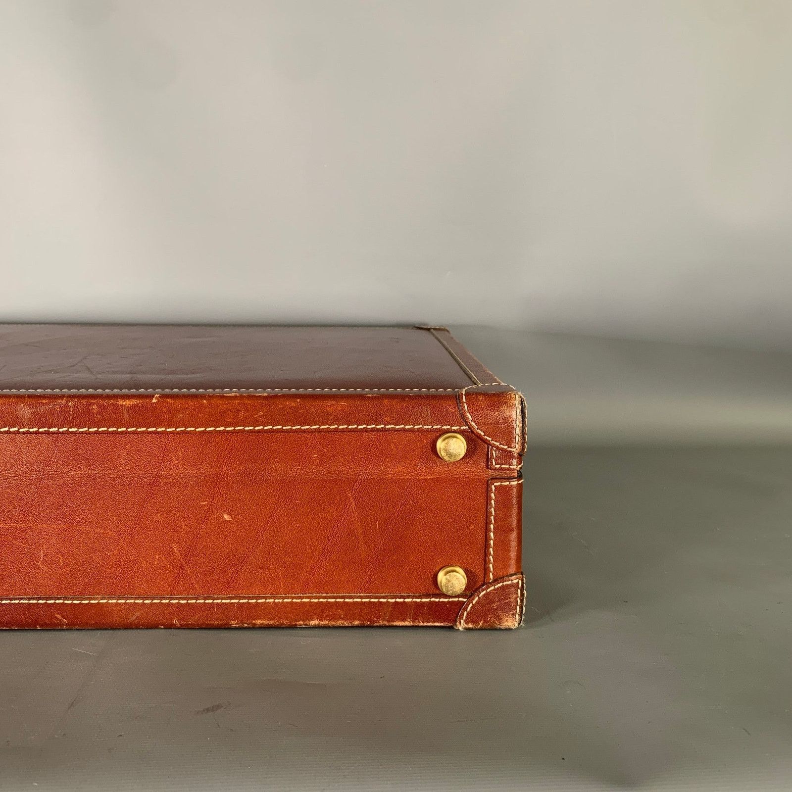 Bally BALLY Tan Brown Crackled Leather Briefcase Size ONE SIZE - 6 Thumbnail