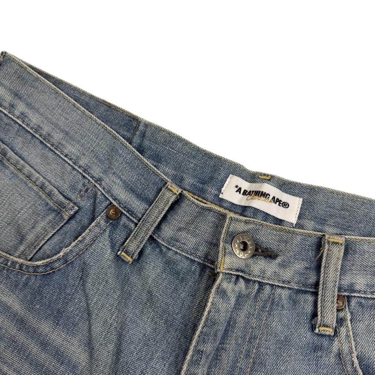 Bape Vintage Bape Embroidered Star Denim Shorts / Jorts Waist 35 Size US 35 - 6 Thumbnail