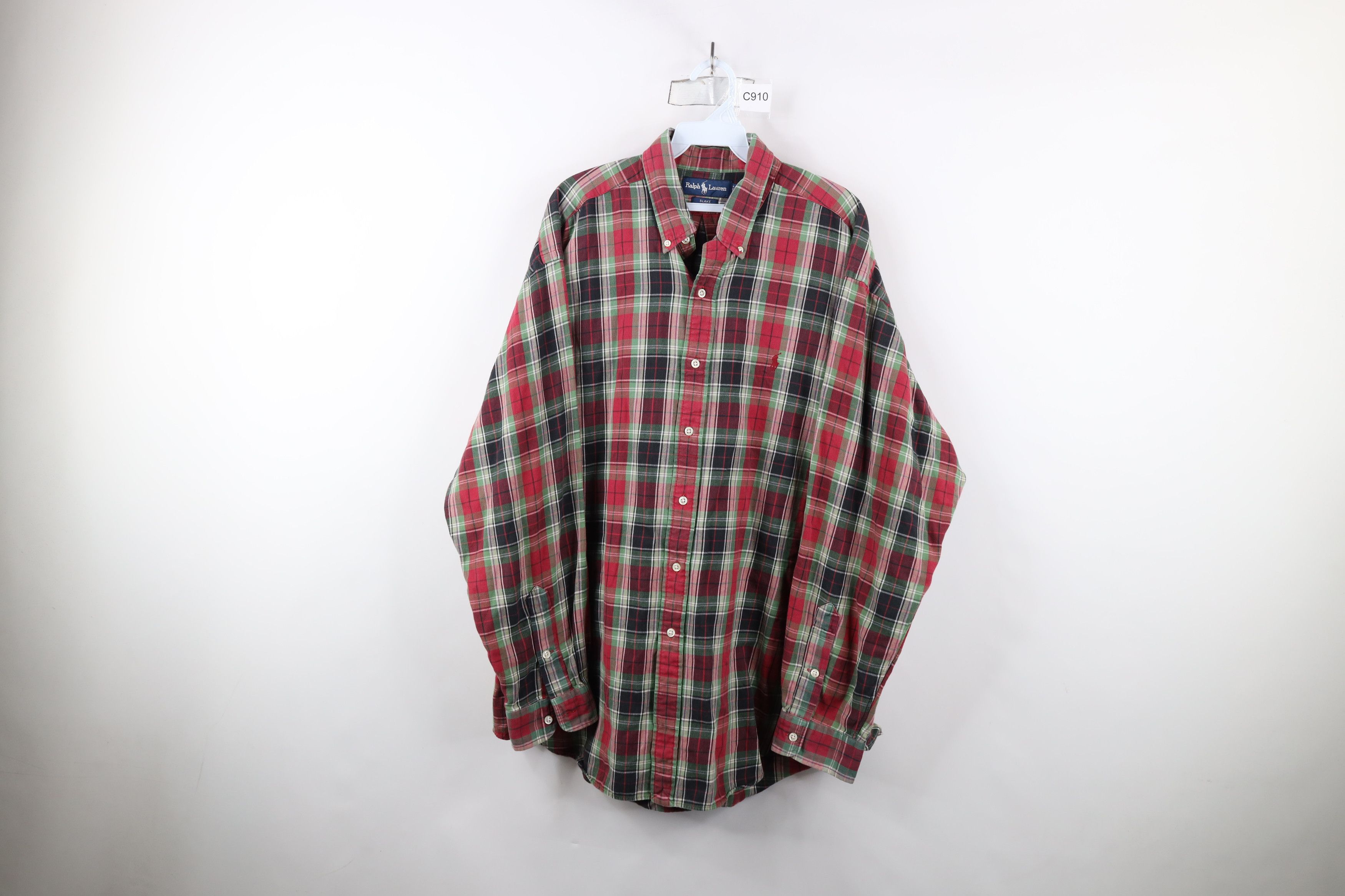 Ralph Lauren × Vintage Vintage 90s Ralph Lauren Collared Flannel Button Down Shirt Size US XL / EU 56 / 4 - 1 Thumbnail