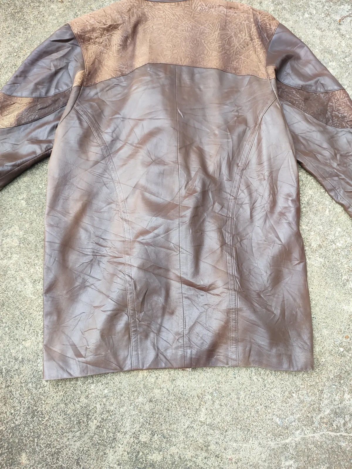 Genuine Leather Vintage Lamandora Two-Tone Leather Coat – Made in Japan Size US M / EU 48-50 / 2 - 8 Thumbnail