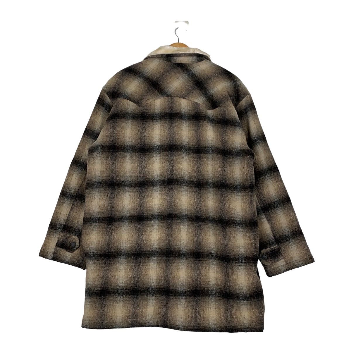Japanese Brand JUNGLE STORM Shadow Plaid Sherpa Wool Jacket #1053-C47 Size US L / EU 52-54 / 3 - 7 Thumbnail