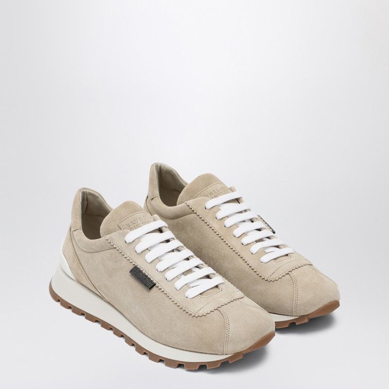 Brunello Cucinelli Suede Sneakers With Shiny Tab