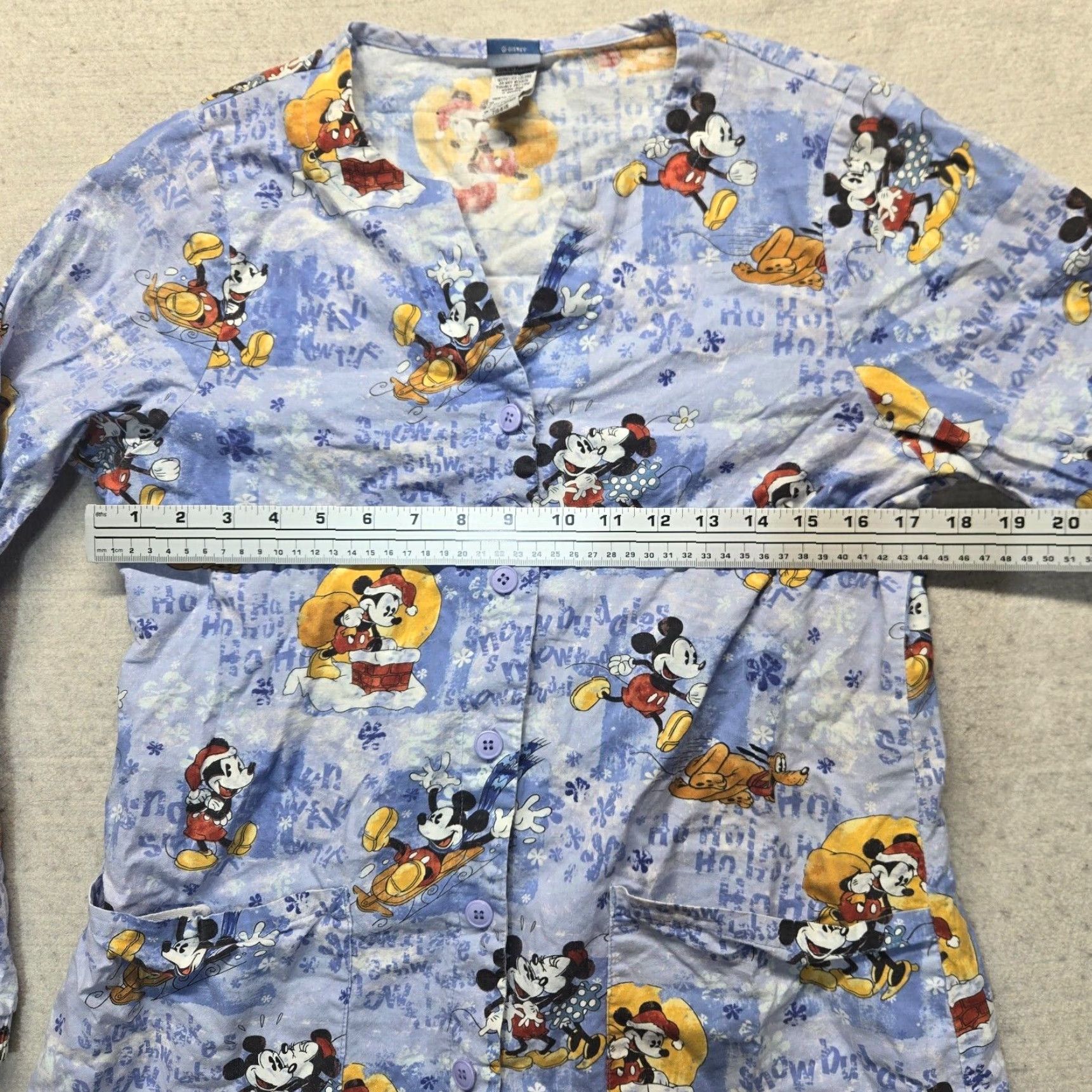 Disney VINTAGE Disney Mickey Mouse Button Up Shirt Adult XS Blue Nursing Scrub Top Nurse Vet Accessories Womens Size US XS / EU 42 / 0 - 6 Thumbnail