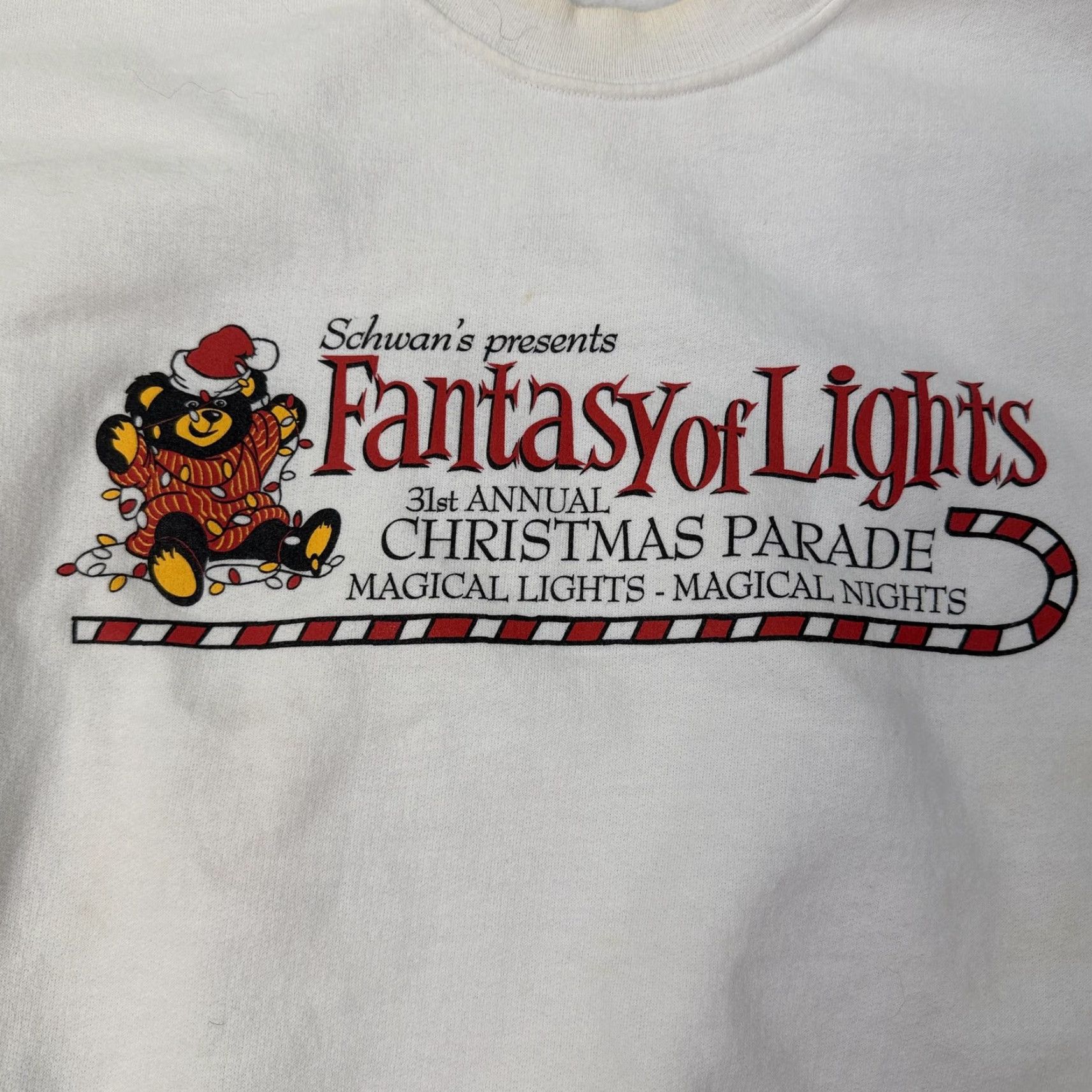 Hanes VINTAGE Schwan's Fantasy of Lights Sweatshirt Mens XL Christmas Parade Crewneck 90s Size US XL / EU 56 / 4 - 2 Thumbnail
