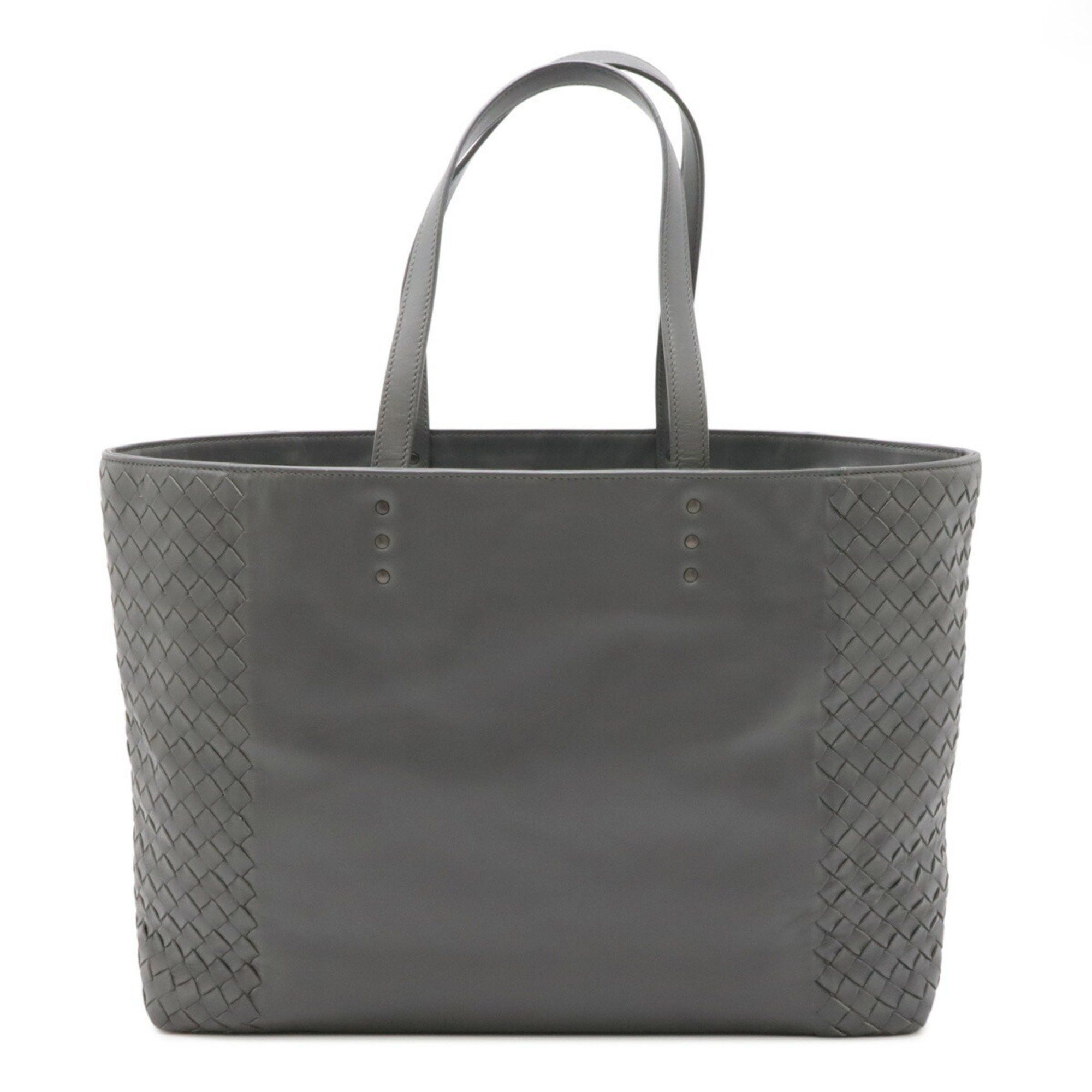 Bottega Veneta Intrecciato Tote Bag Shoulder Leather Gray in Grey, Women's