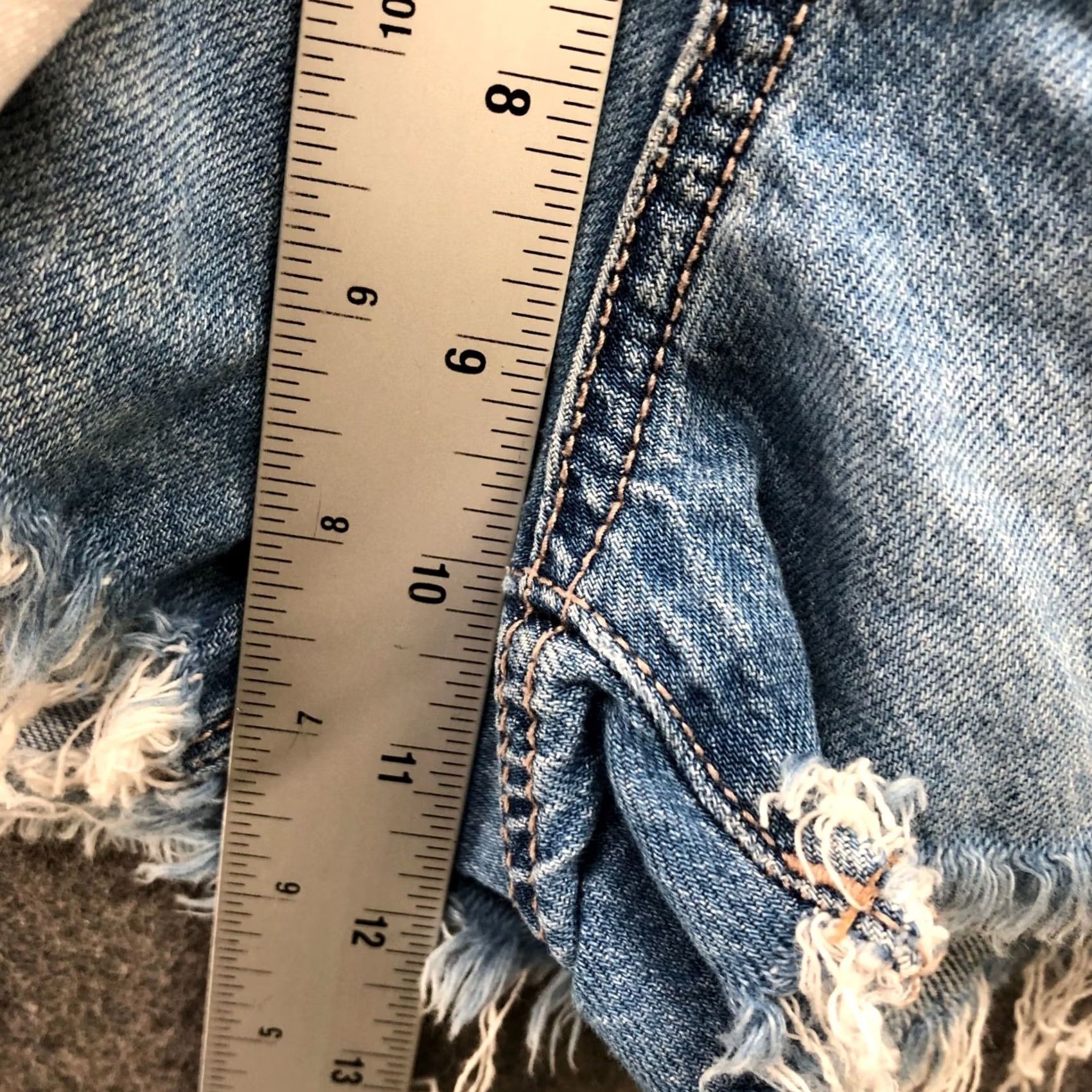 American Eagle Outfitters American Eagle Festival Denim Short 00 Blue Distress Cotton Blend Super Hi-Rise Women Size 24" / US 00 / IT 34 - 6 Thumbnail