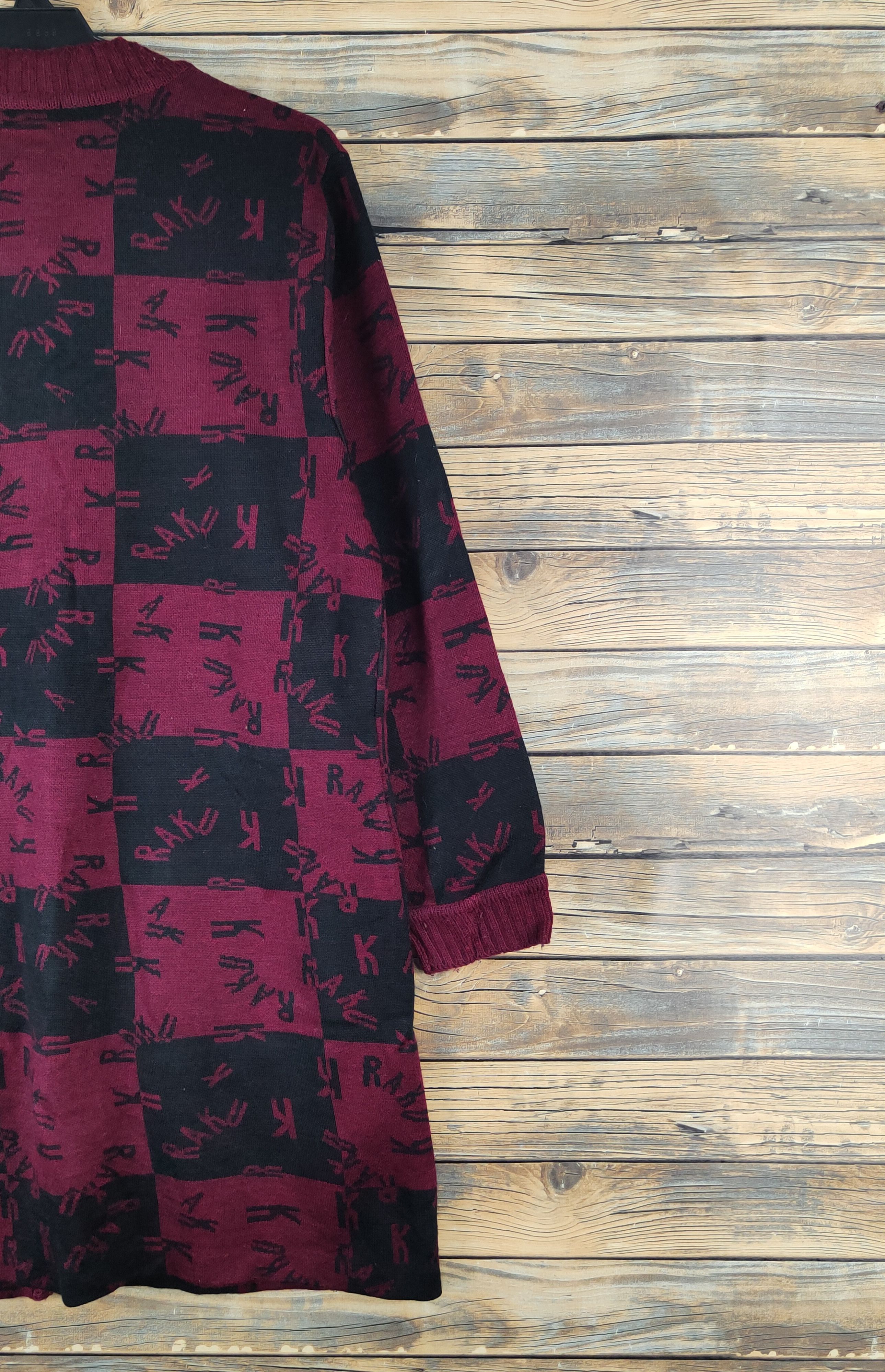 Homespun Knitwear × Japanese Brand Cherloire checkered Knitwear Long Cardigan #W1368 Size L / US 10 / IT 46 - 10 Thumbnail