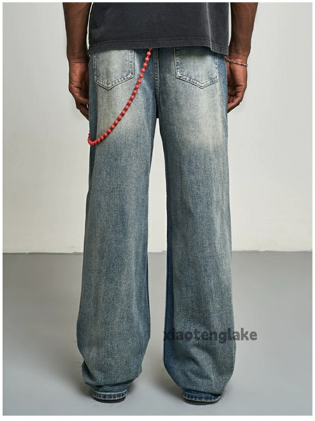 Jean × Vintage washed faded skate hiphop flared loose baggy jeans Size US 32 / EU 48 - 2 Thumbnail
