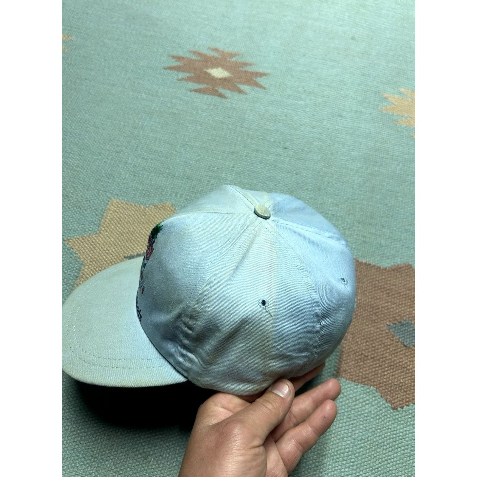 Vintage VINTAGE Blue Ocean Snapback Hat Cap Cayman Islands faded blue beach ocean Adjustable Men Size ONE SIZE - 6 Thumbnail